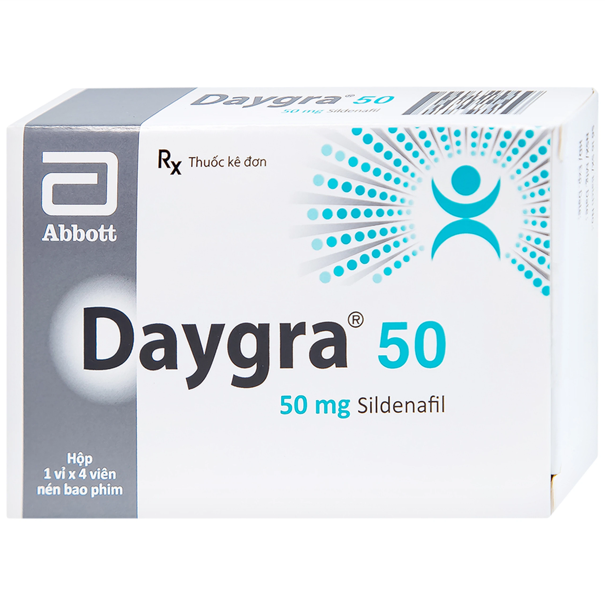 Thuốc Daygra 50 Abbott điều trị rối loạn cương dương (4 viên)