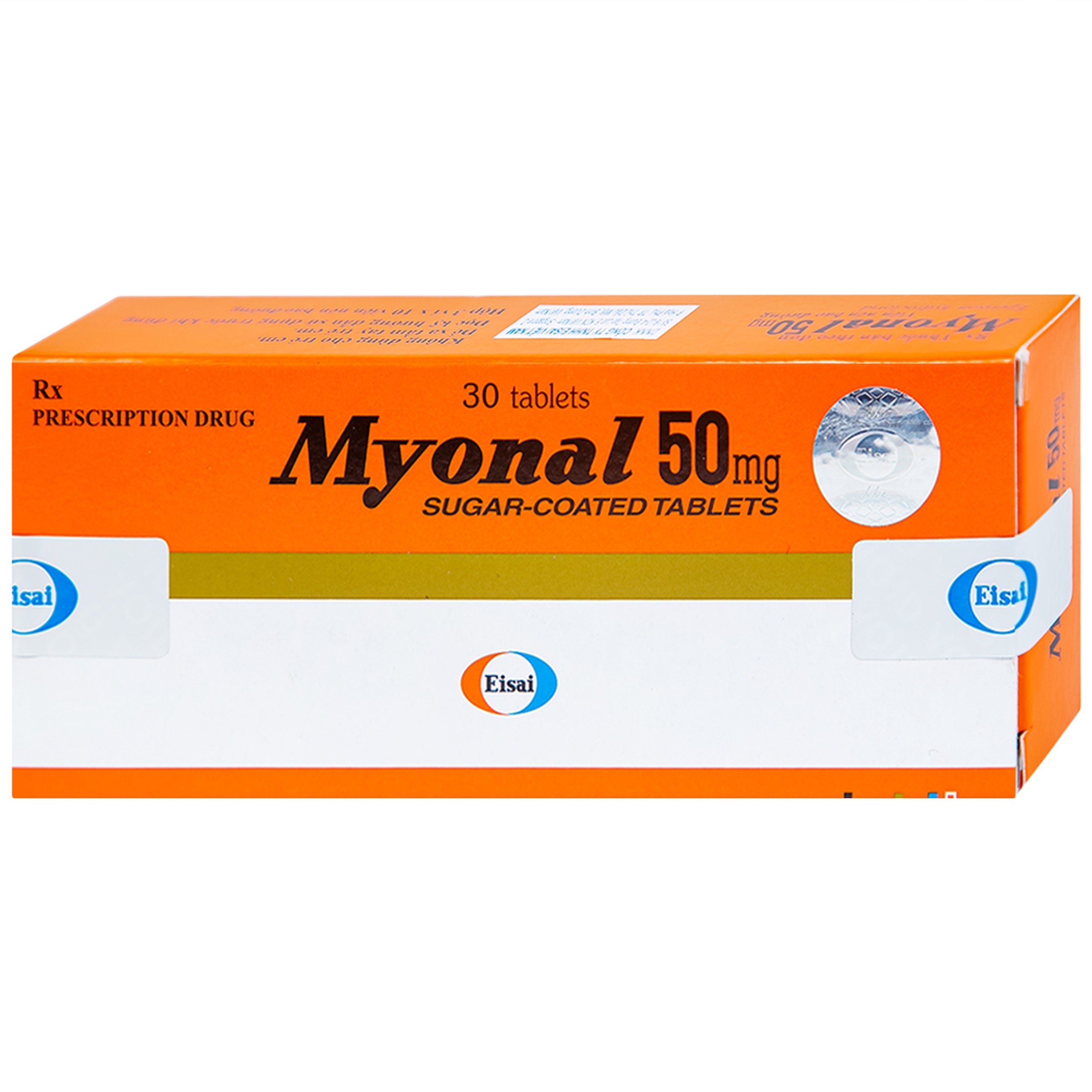 Viên nén Myonal 50mg Eisai cải thiện tăng trương lực cơ và điều trị liệt cứng (3 vỉ x 10 viên) 