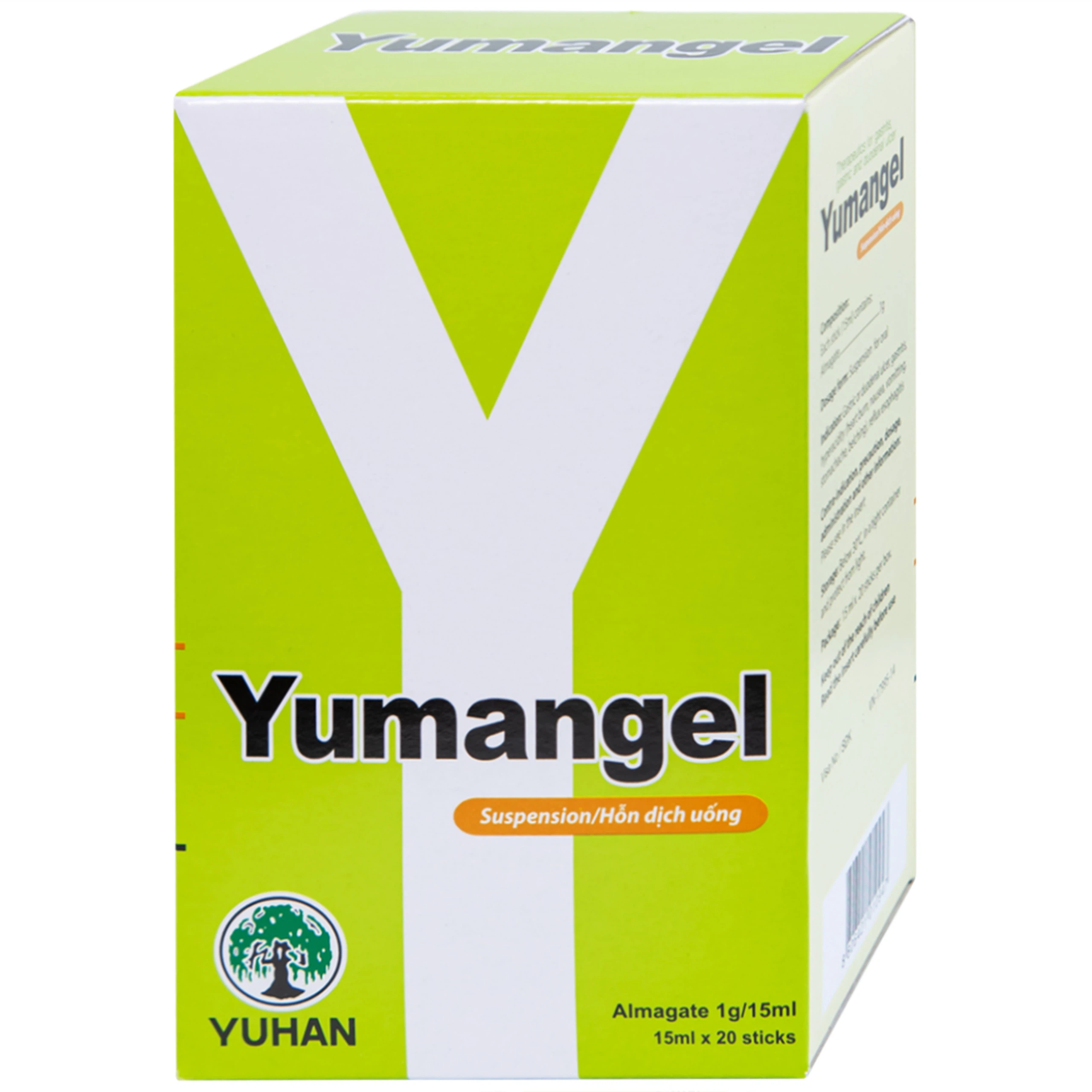 Hỗn dịch uống Yumangel Yuhan kháng acid và cả thiện loét dạ dày - tá tràng (20 gói x 15ml) 
