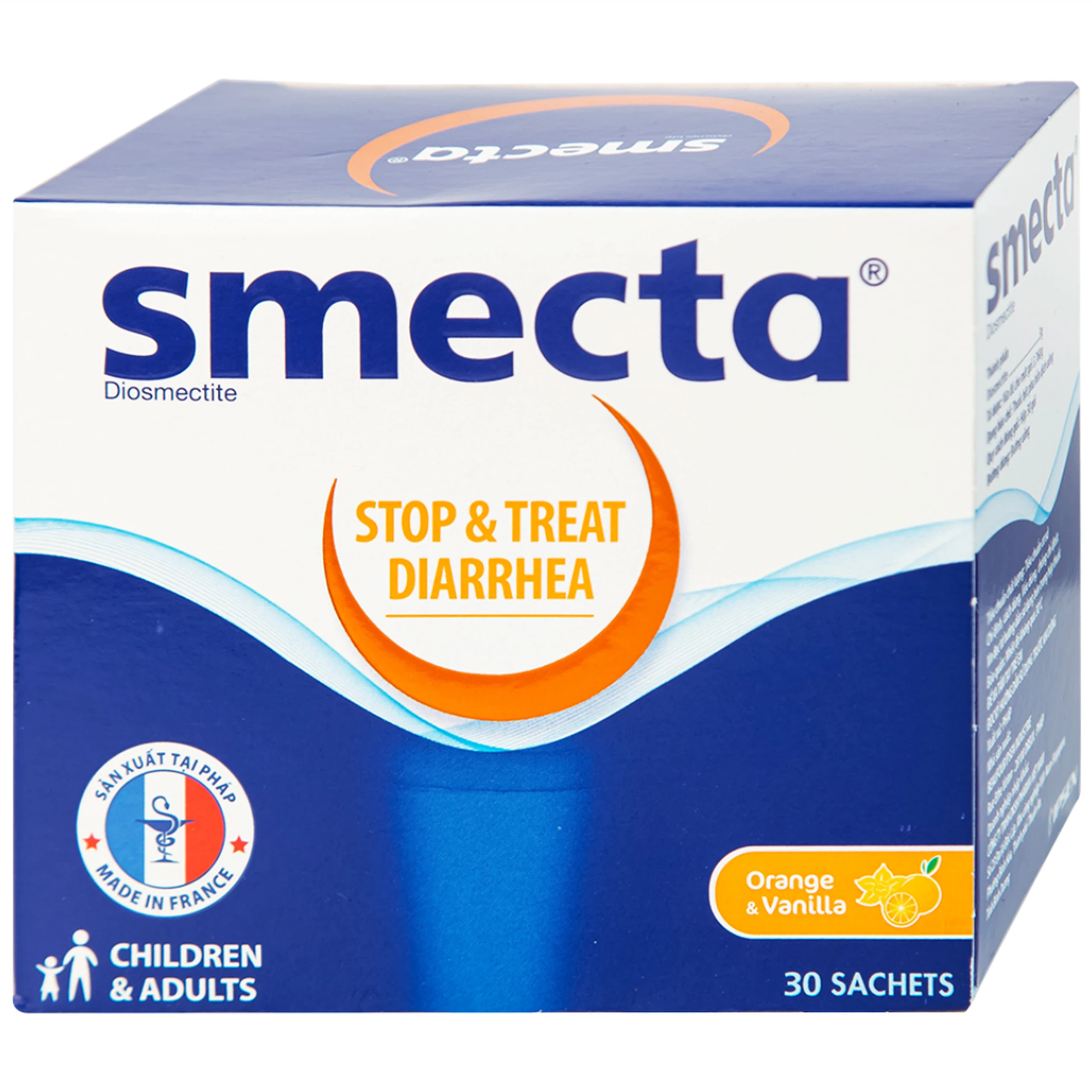 Thuốc bột pha hỗn dịch uống Smecta vị cam điều trị tiêu chảy (30 gói x 3g)