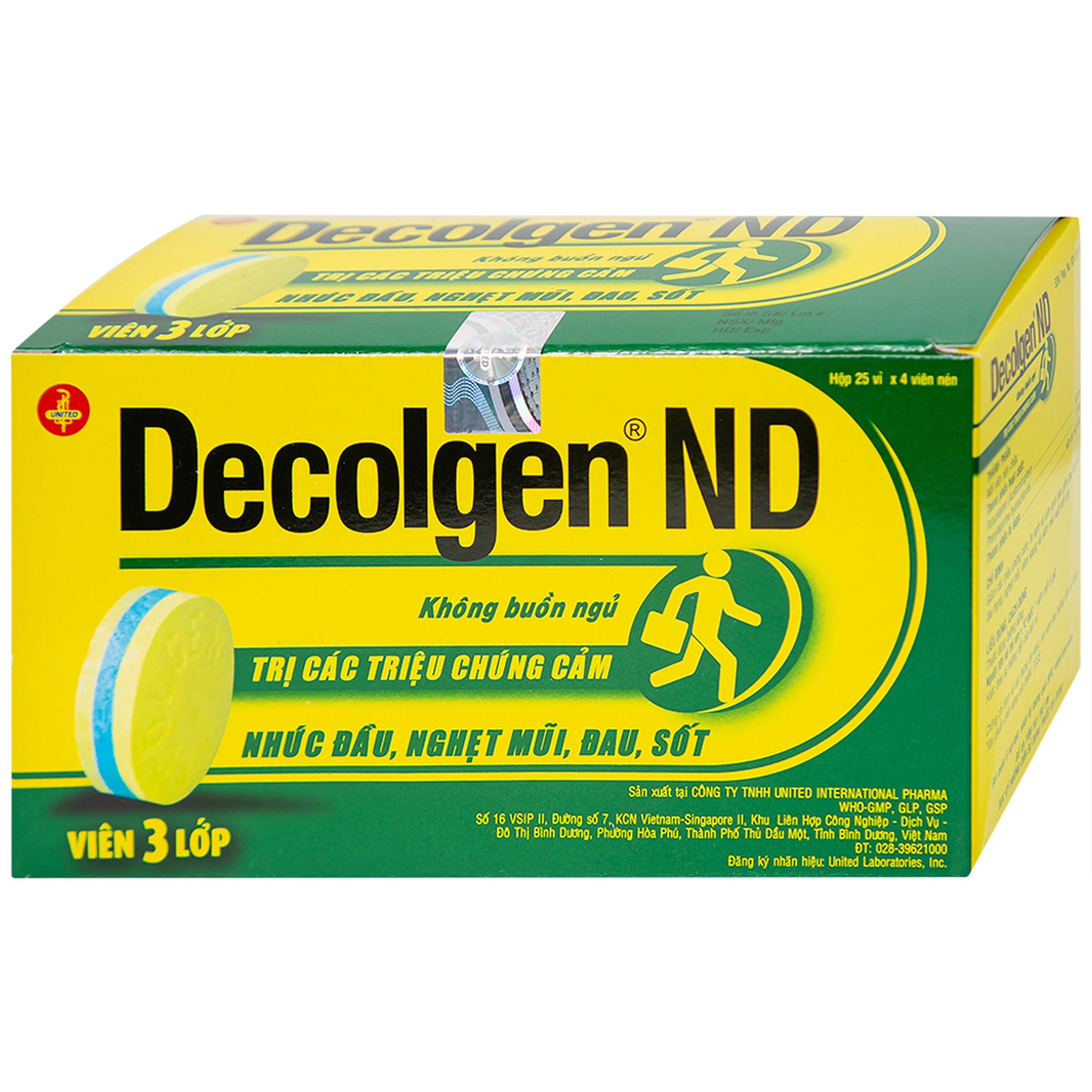 Thuốc Decolgen ND United điều trị các triệu chứng cảm thông thường, viêm mũi dị ứng (25 vỉ x 4 viên)