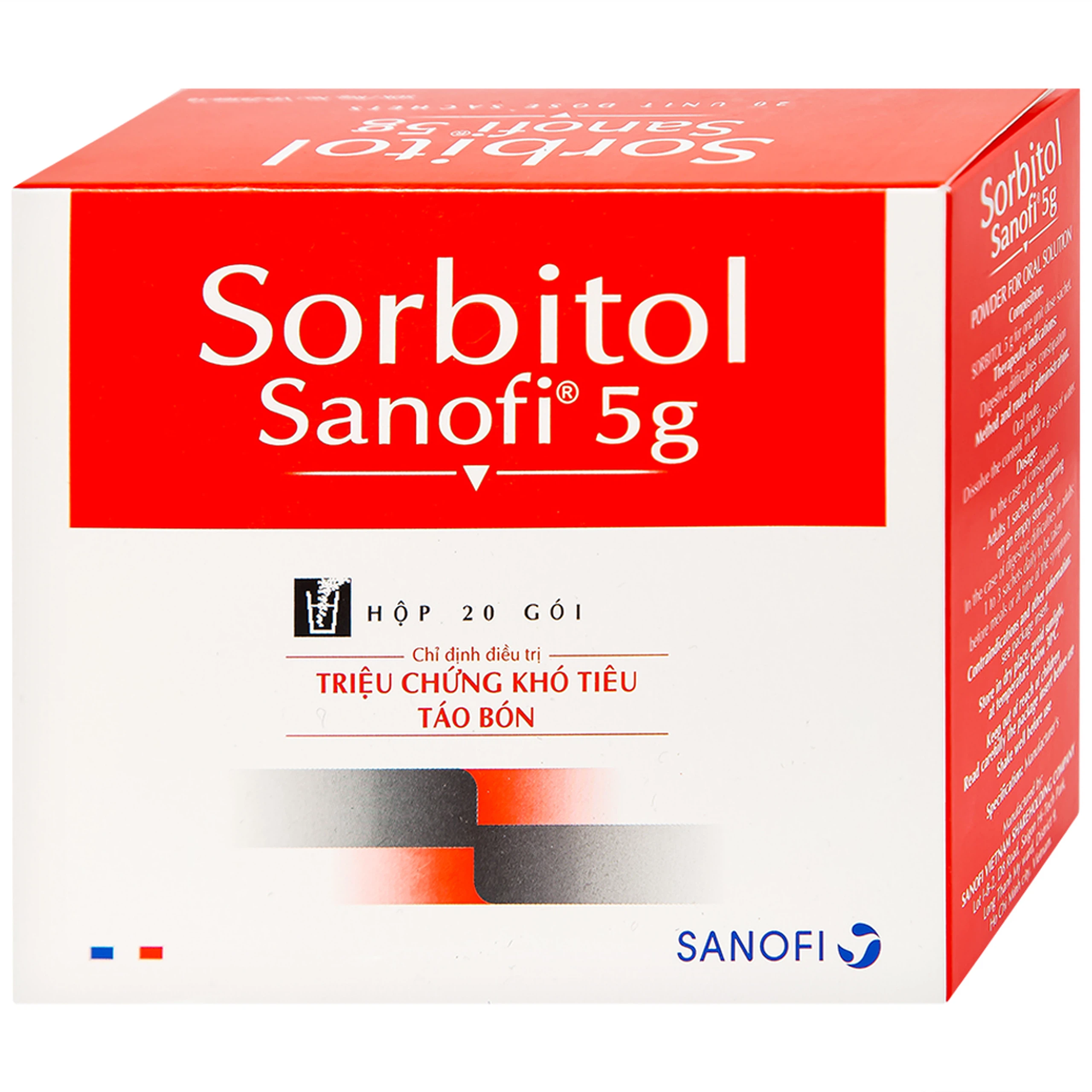 Thuốc bột Sorbitol Sanofi 5g điều trị triệu chứng táo bón, khó tiêu (20 gói x 5g)