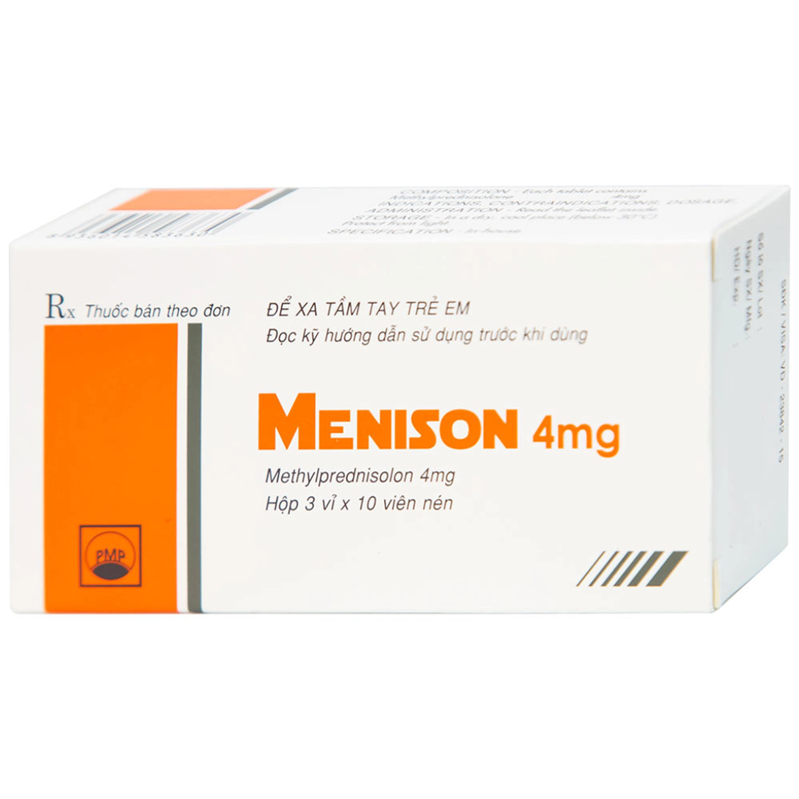 Thuốc Menison 4mg Pymepharco điều trị rối loạn nội tiết, viêm khớp, bệnh collagen (3 vỉ x 10 viên)