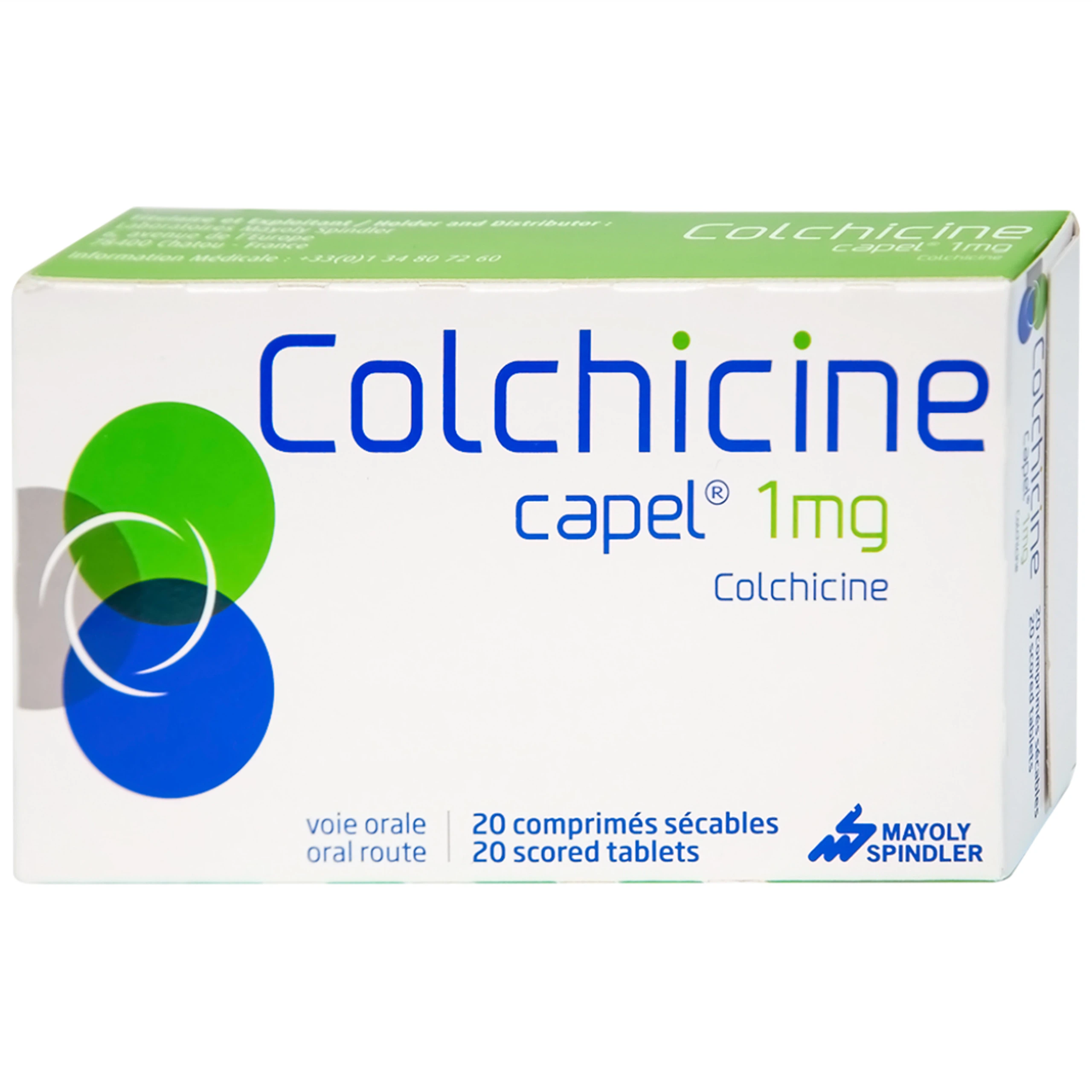 Thuốc Colchicine Capel 1mg Captek phòng ngừa và điều trị cơn gút cấp (20 viên)
