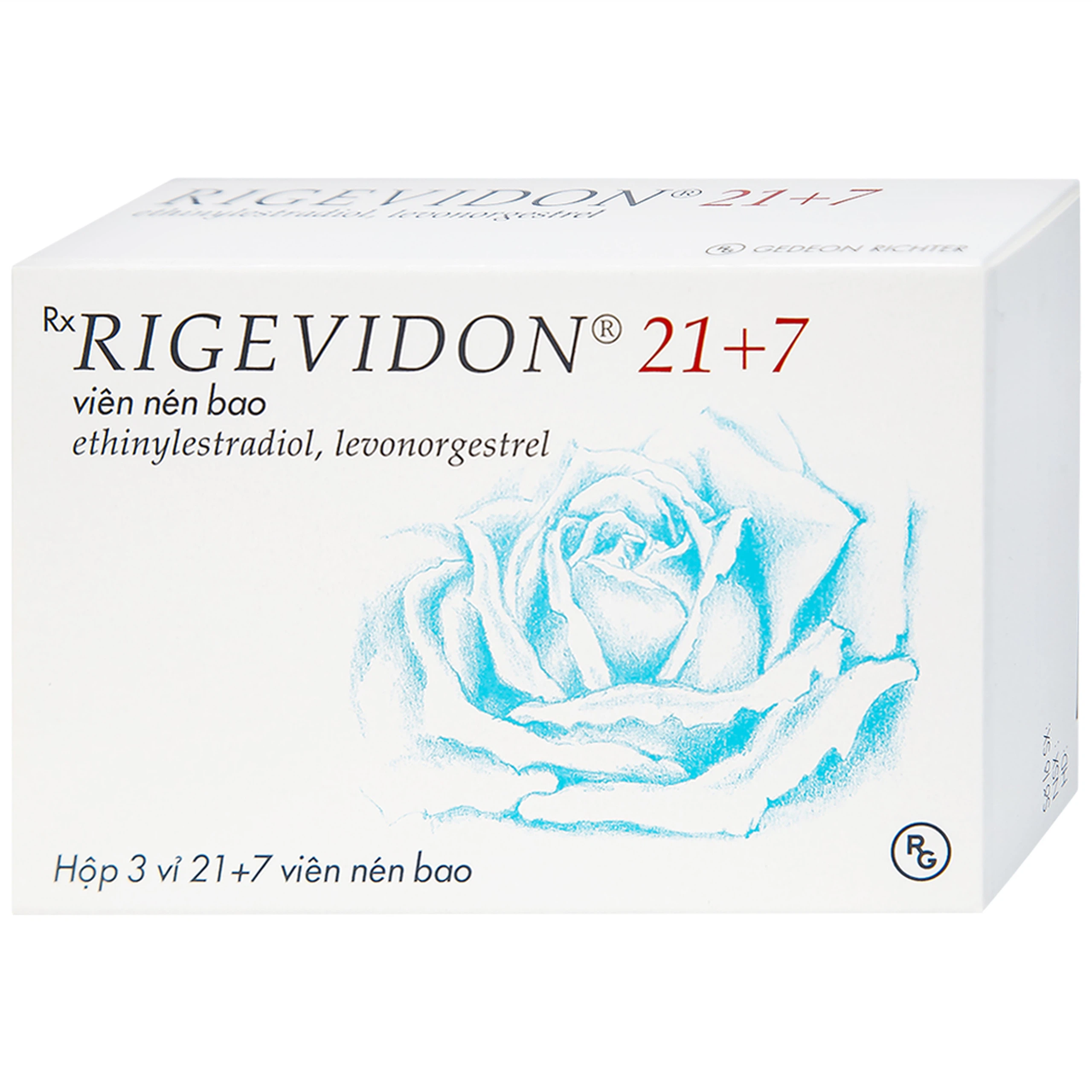 Thuốc Rigevidon 21+7 Gedeon dùng cho tránh thai (3 vỉ x 28 viên) 