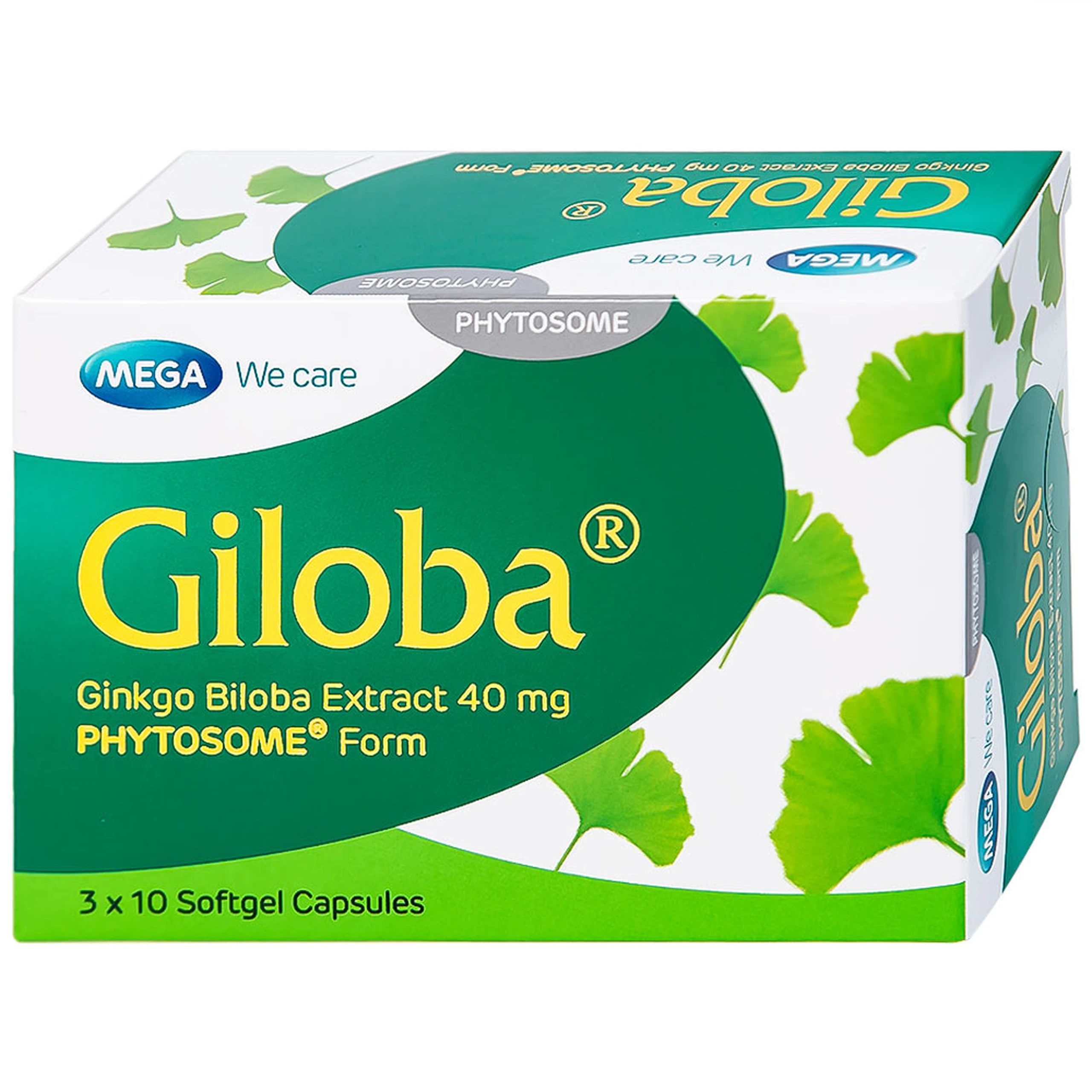 Thuốc Giloba 40mg MEGA We care điều trị suy tuần hoàn não (3 vỉ x 10 viên)