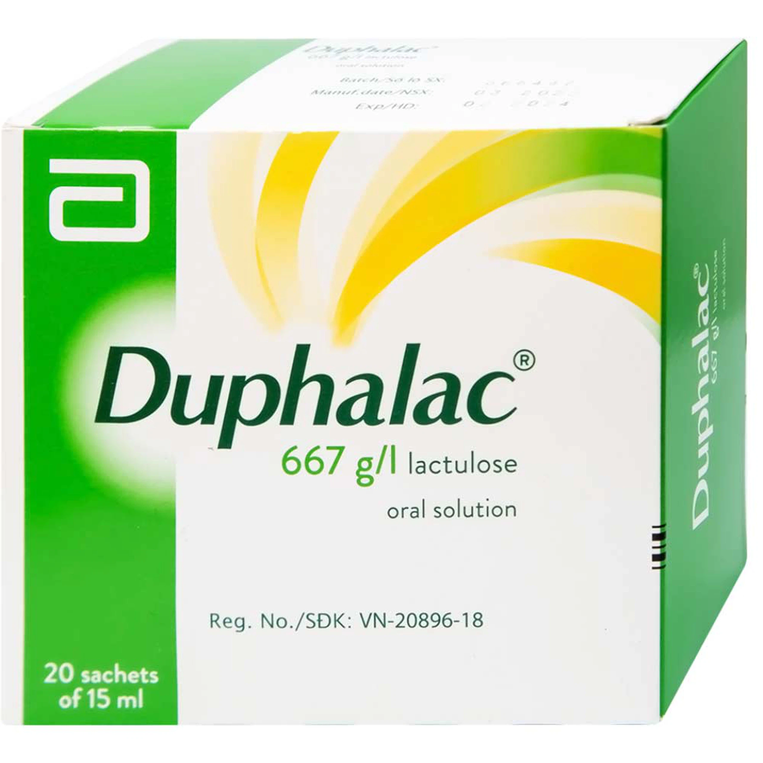 Duphalac (Lactulose) điều trị táo bón hiệu quả và tăng cường lợi khuẩn ruột (20 gói x 15ml)