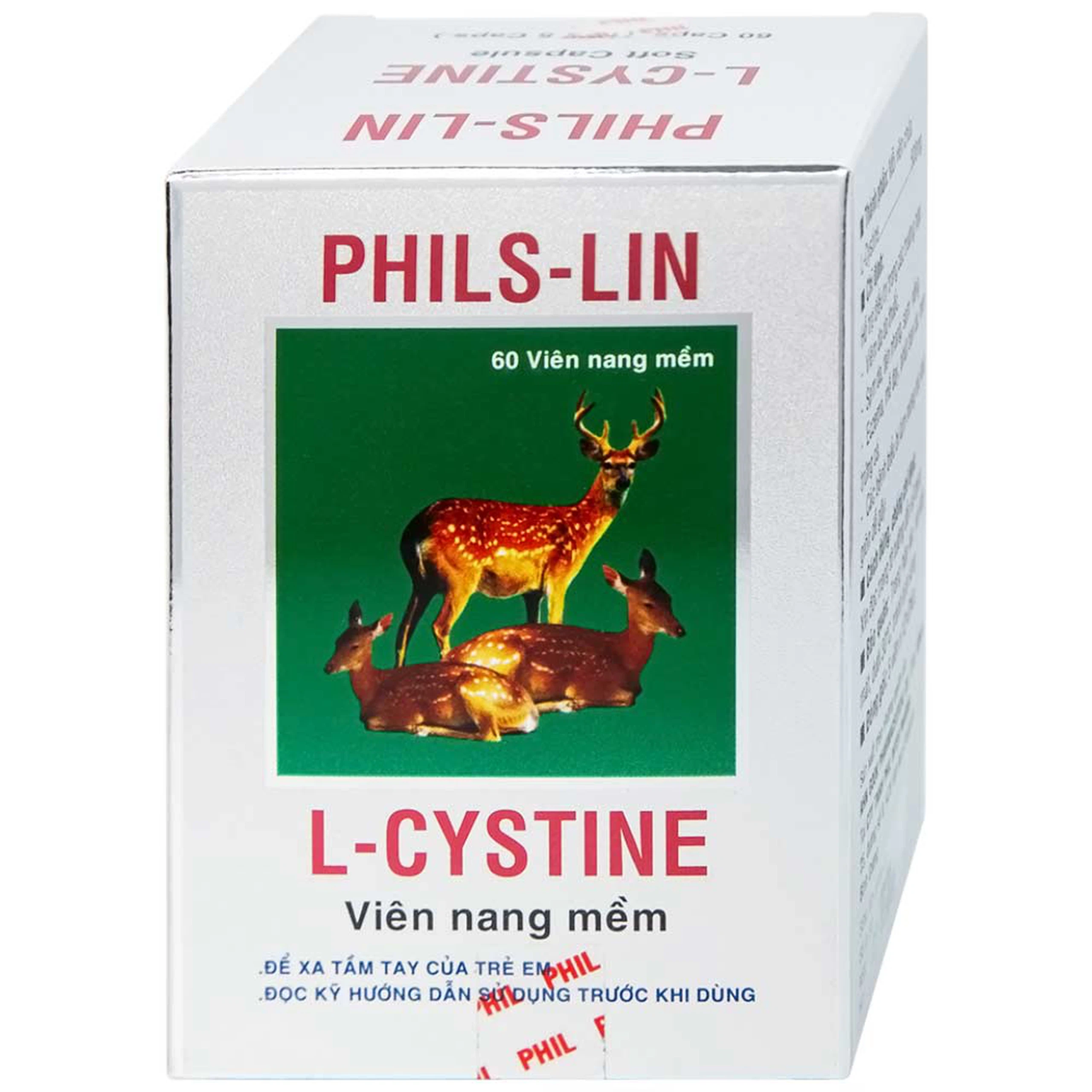 Viên nang mềm L-Cystine 500mg Phils Lin hỗ trợ điều trị viêm da do thuốc, sạm da, tàn nhang (12 vỉ x 5 viên)