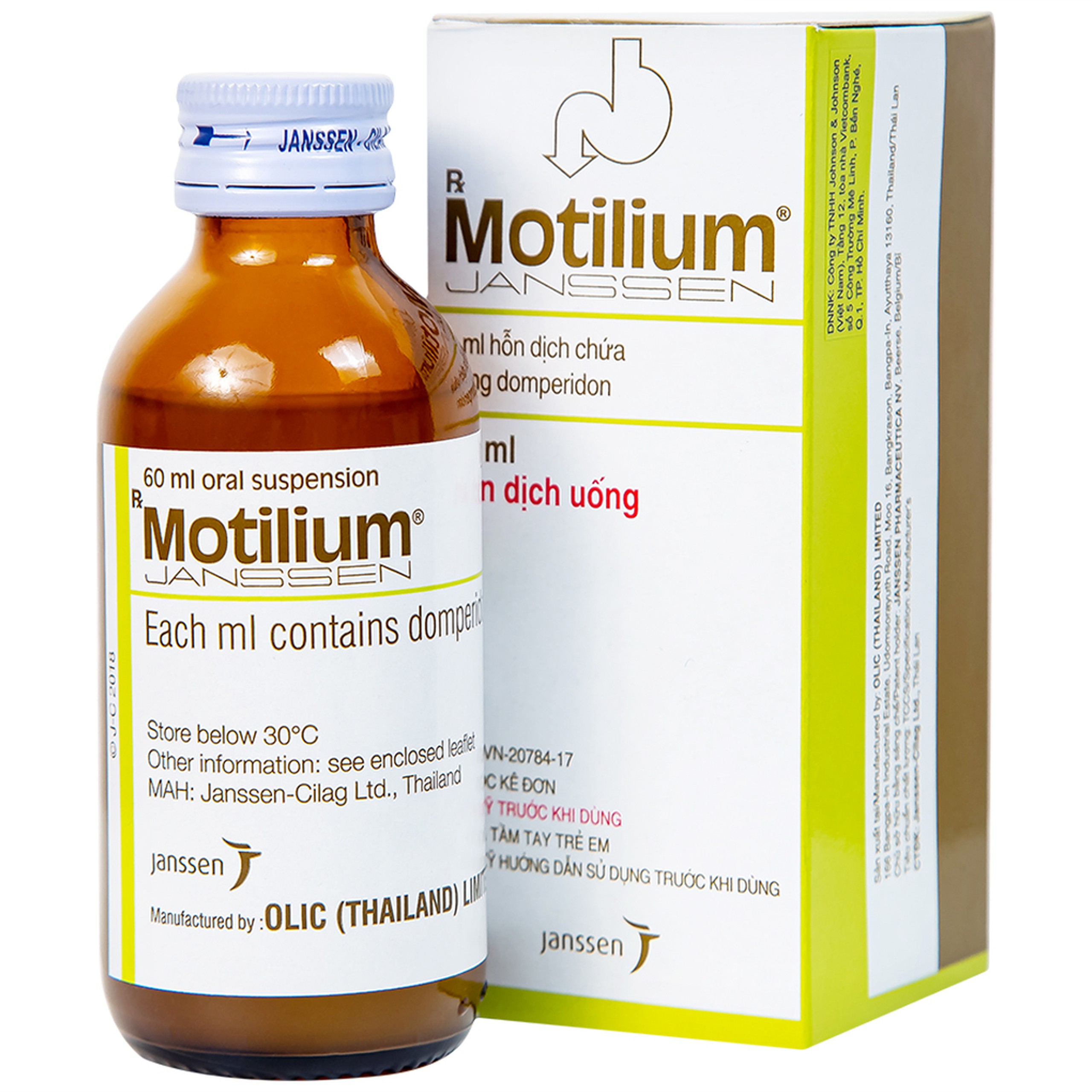 Hỗn dịch uống Motilium Janssen điều trị triệu chứng nôn và buồn nôn (60ml)