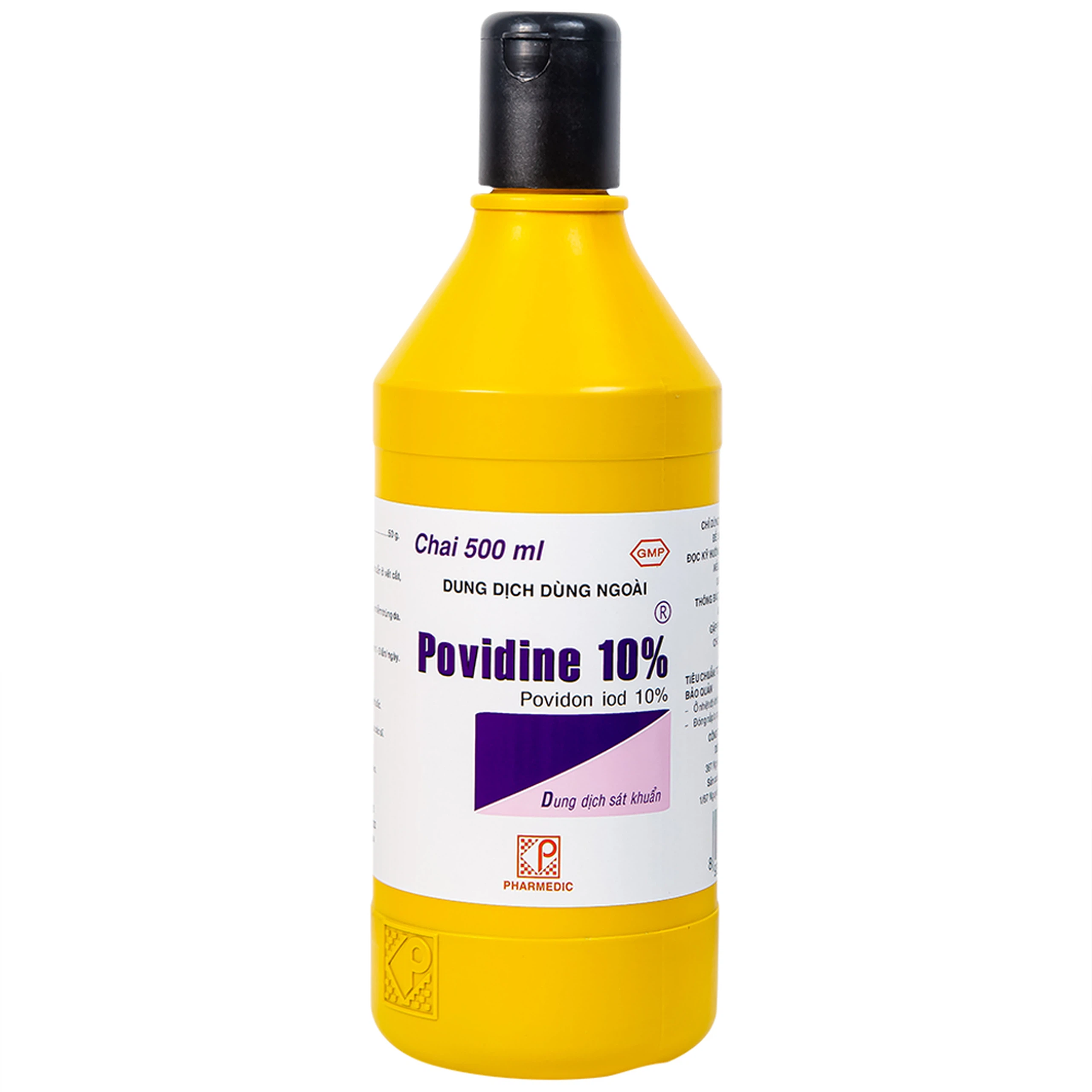 Dung dịch sát khuẩn Povidine 10% Pharmedic ngăn ngừa nhiễm khuẩn ở vết cắt, vết trầy (500ml)