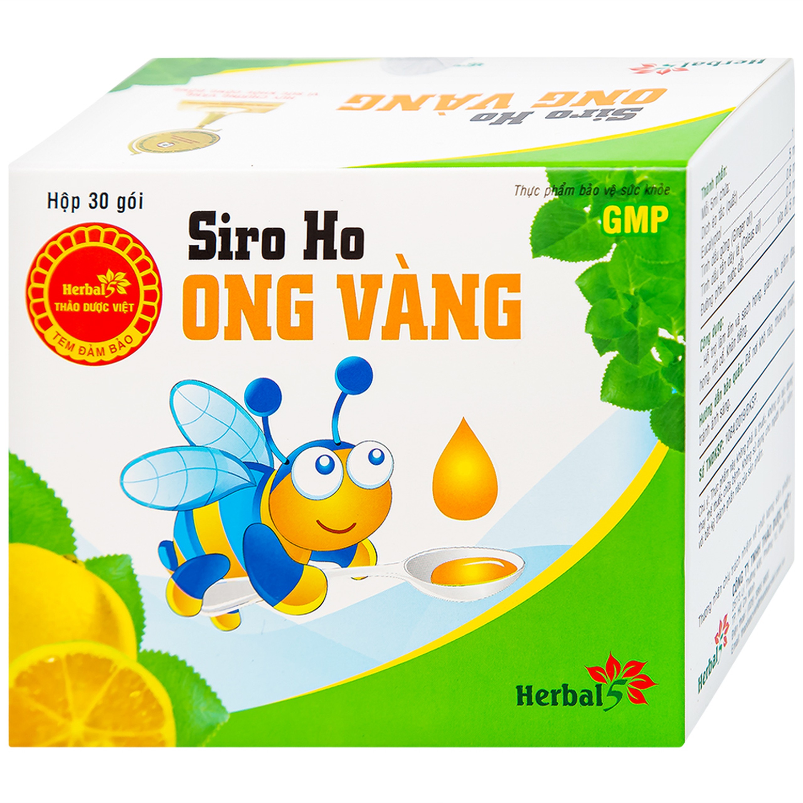 Siro ho Ong Vàng Thảo Dược Việt hỗ trợ làm ấm và sạch họng, giảm ho (30 gói x 5ml)