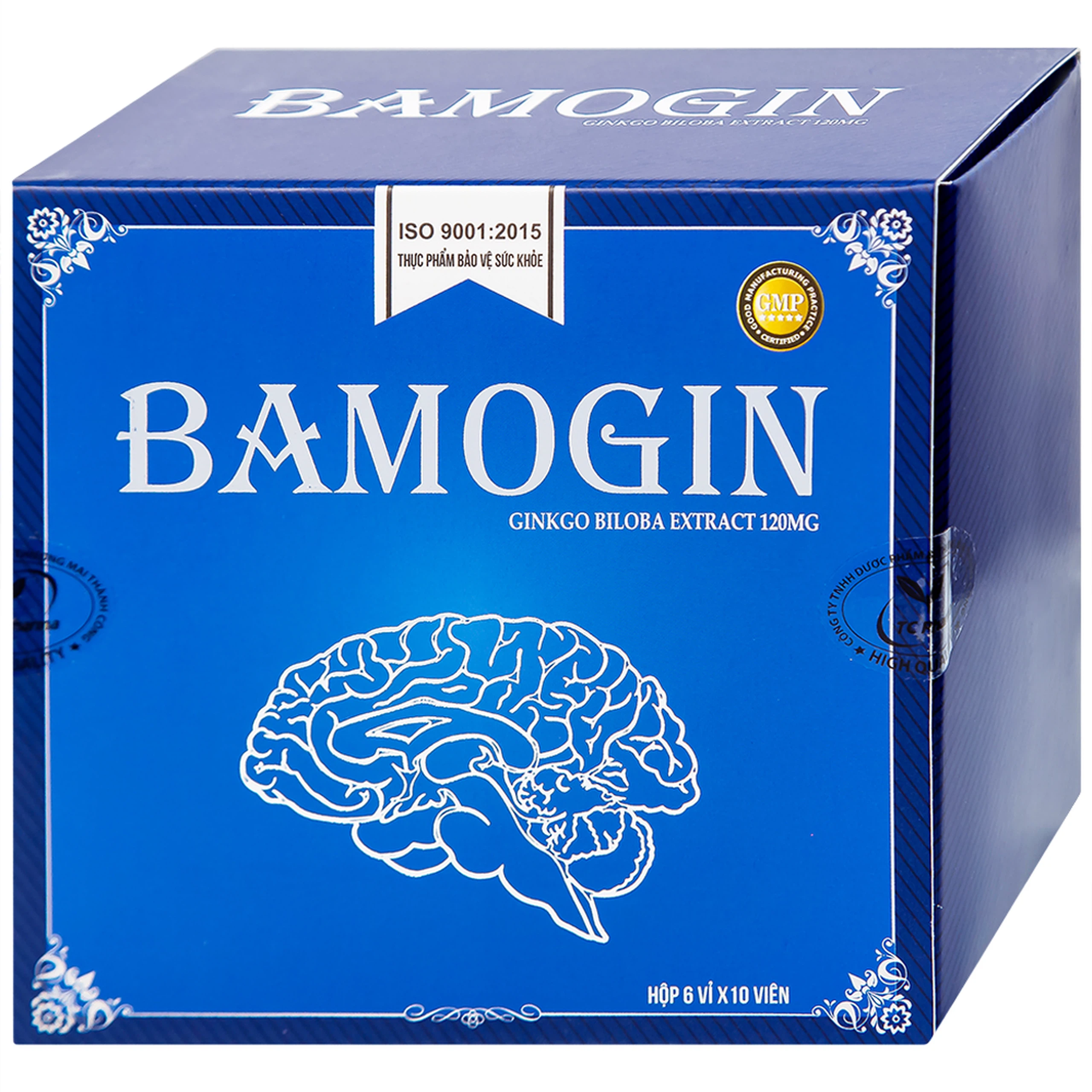 Viên uống Bamogin Thành Công tăng cường tuần hoàn não, cải thiện trí nhớ (6 vỉ x 10 viên)