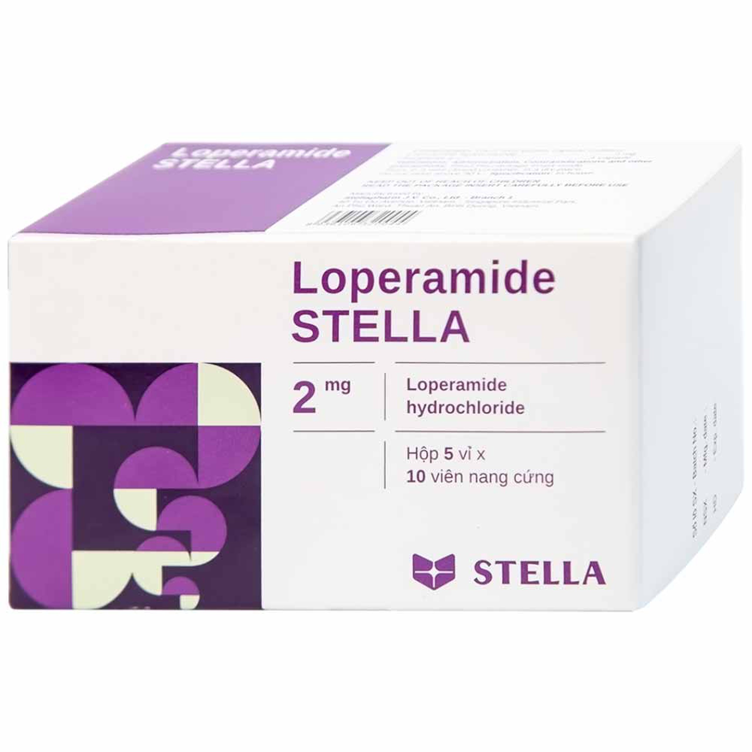 Viên nang cứng Loperamide Stella 2mg giảm tiêu chảy cấp (5 vỉ x 10 viên)