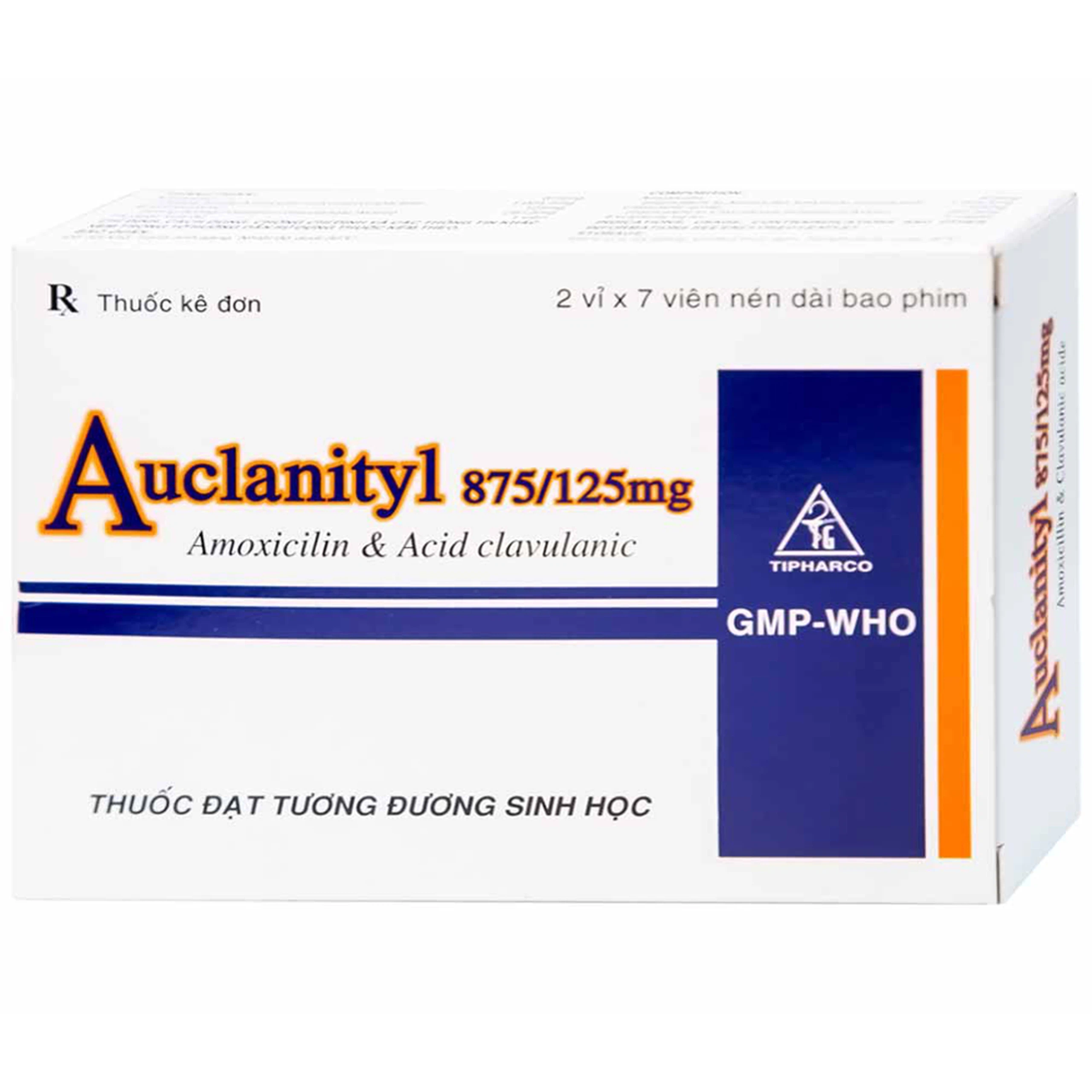 Thuốc  Auclanityl 875/125mg Tipharco điều trị nhiễm khuẩn (2 vỉ x 7 viên)