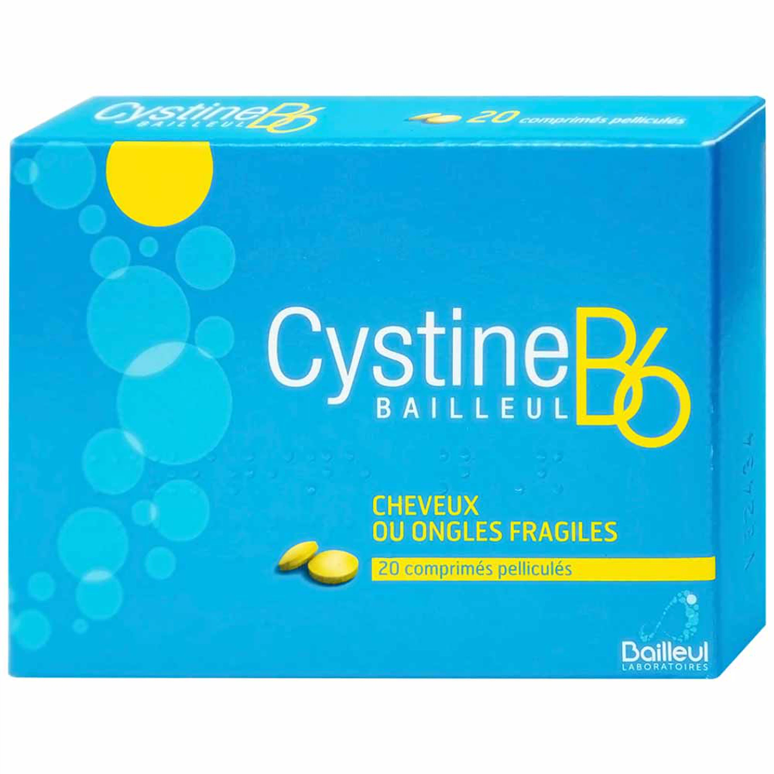 Thuốc Cystine B6 500mg Galeniques Vernin điều trị các bệnh lý liên quan đến tóc và loạn dưỡng móng (20 viên)