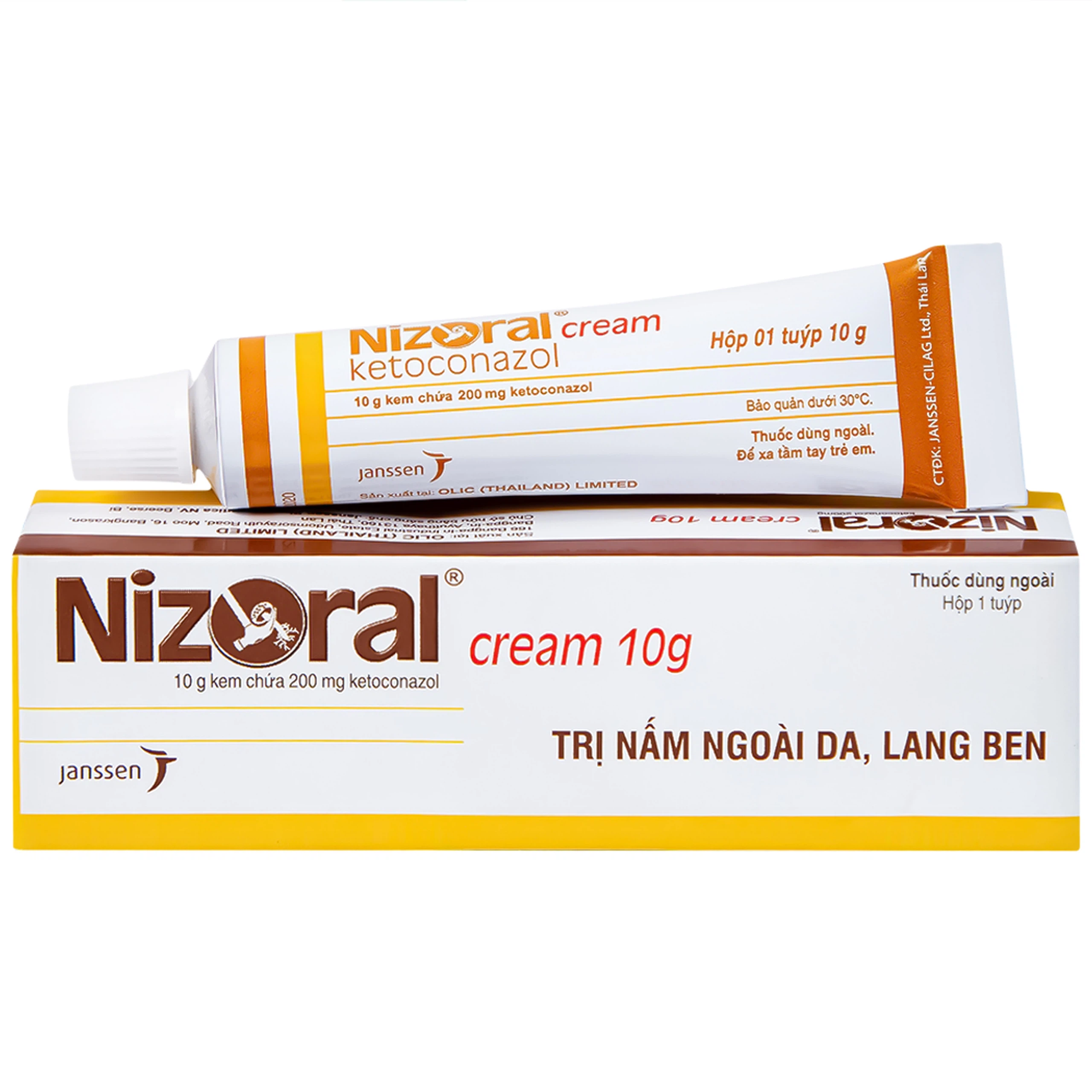 Kem bôi da Nizoral Cream Janssen điều trị nấm ngoài da, lang ben (10g)