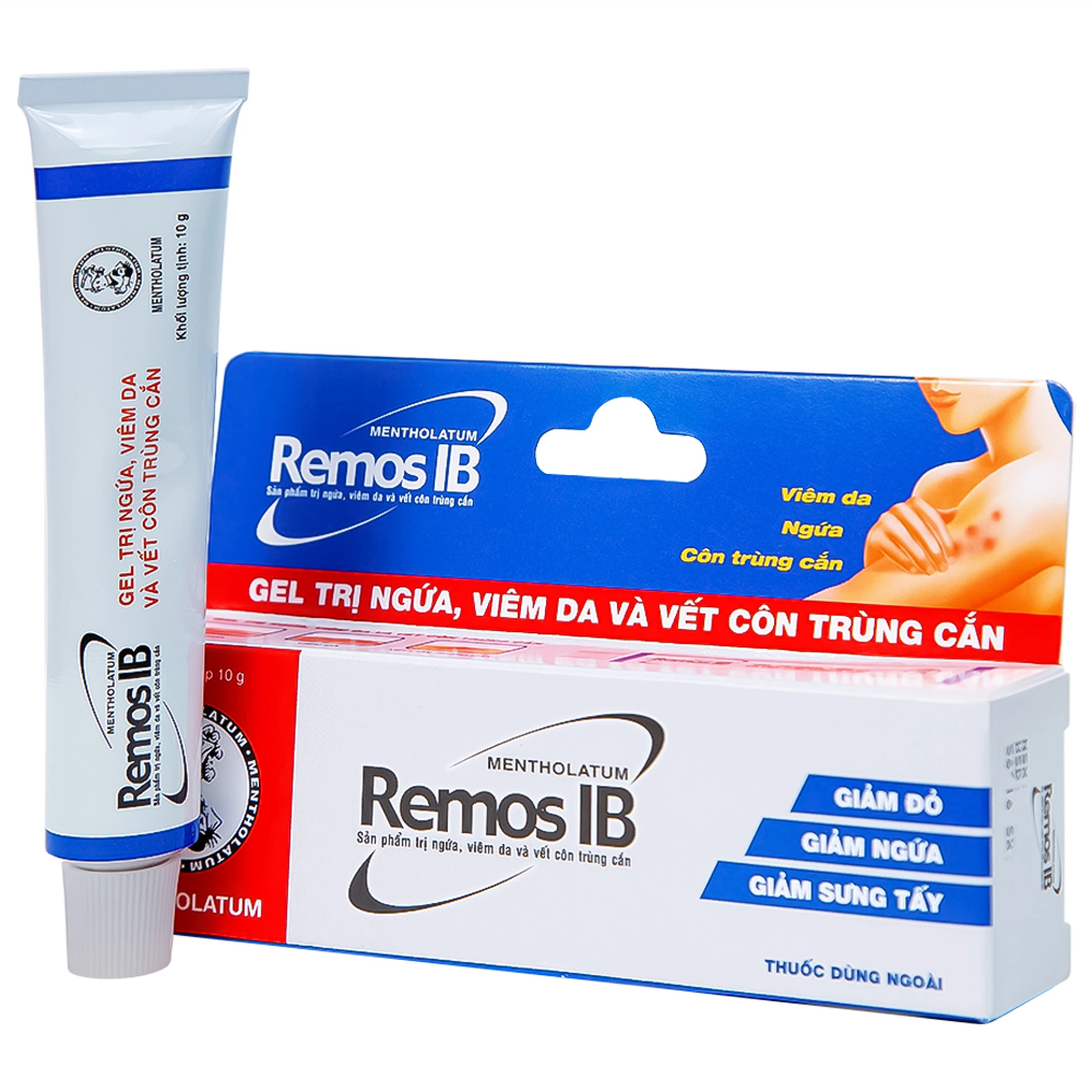 Gel Remos IB trị ngứa, viêm da và vết côn trùng cắn (10g)