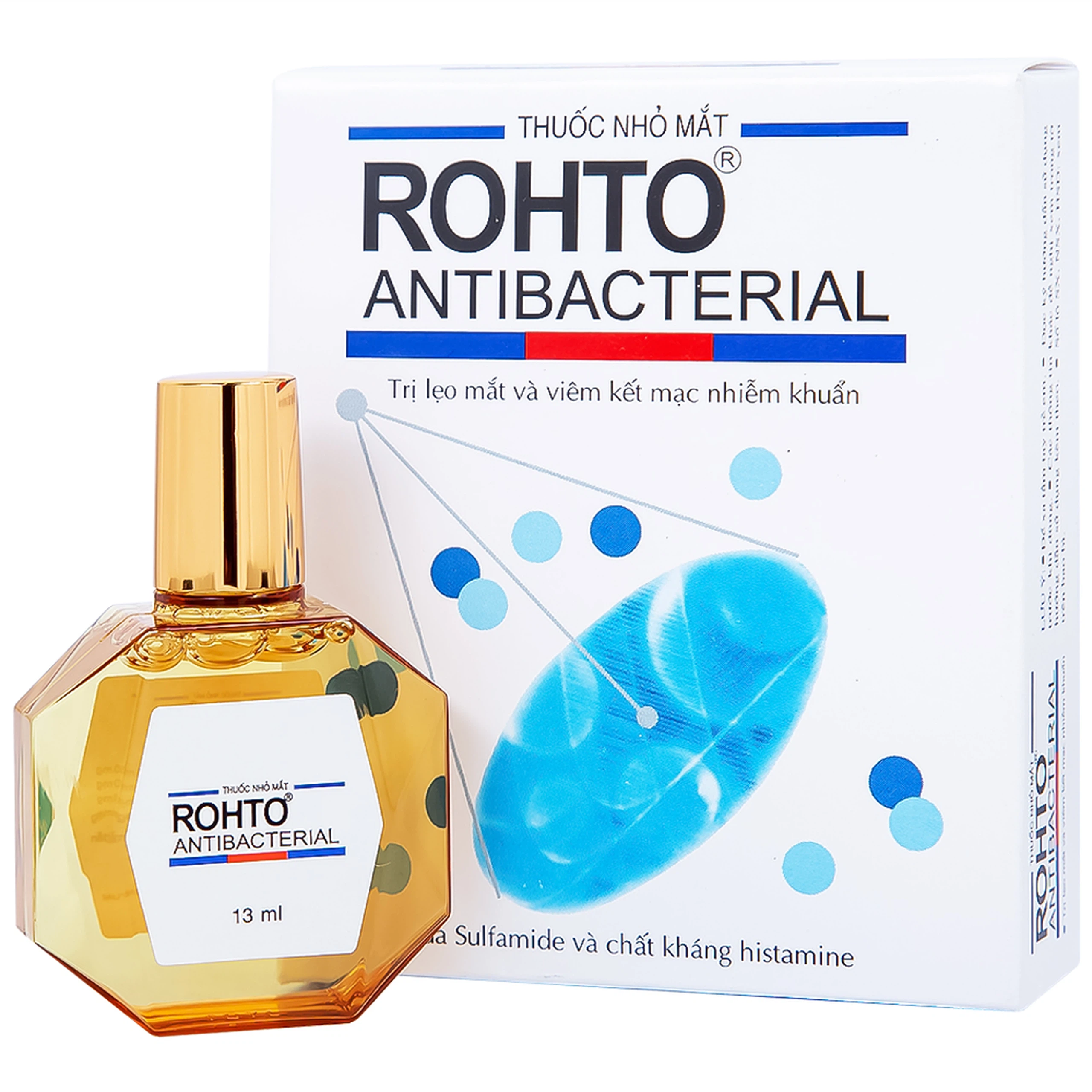 Thuốc nhỏ mắt Rohto Antibacterial điều trị lẹo mắt, viêm kết mạc, viêm mi mắt (13ml)