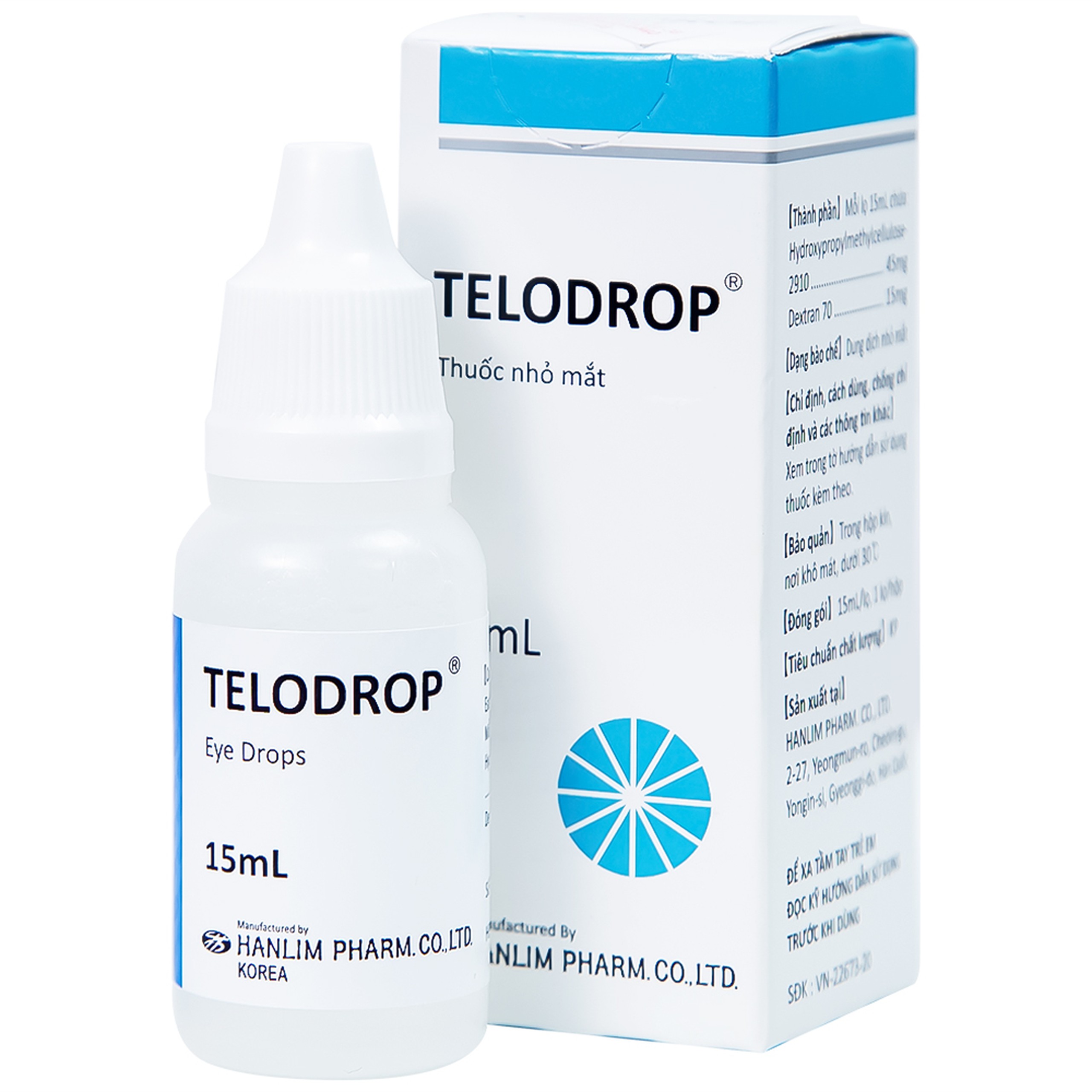 Thuốc nhỏ mắt Telodrop Hanlim điều trị chứng khô mắt (15ml)