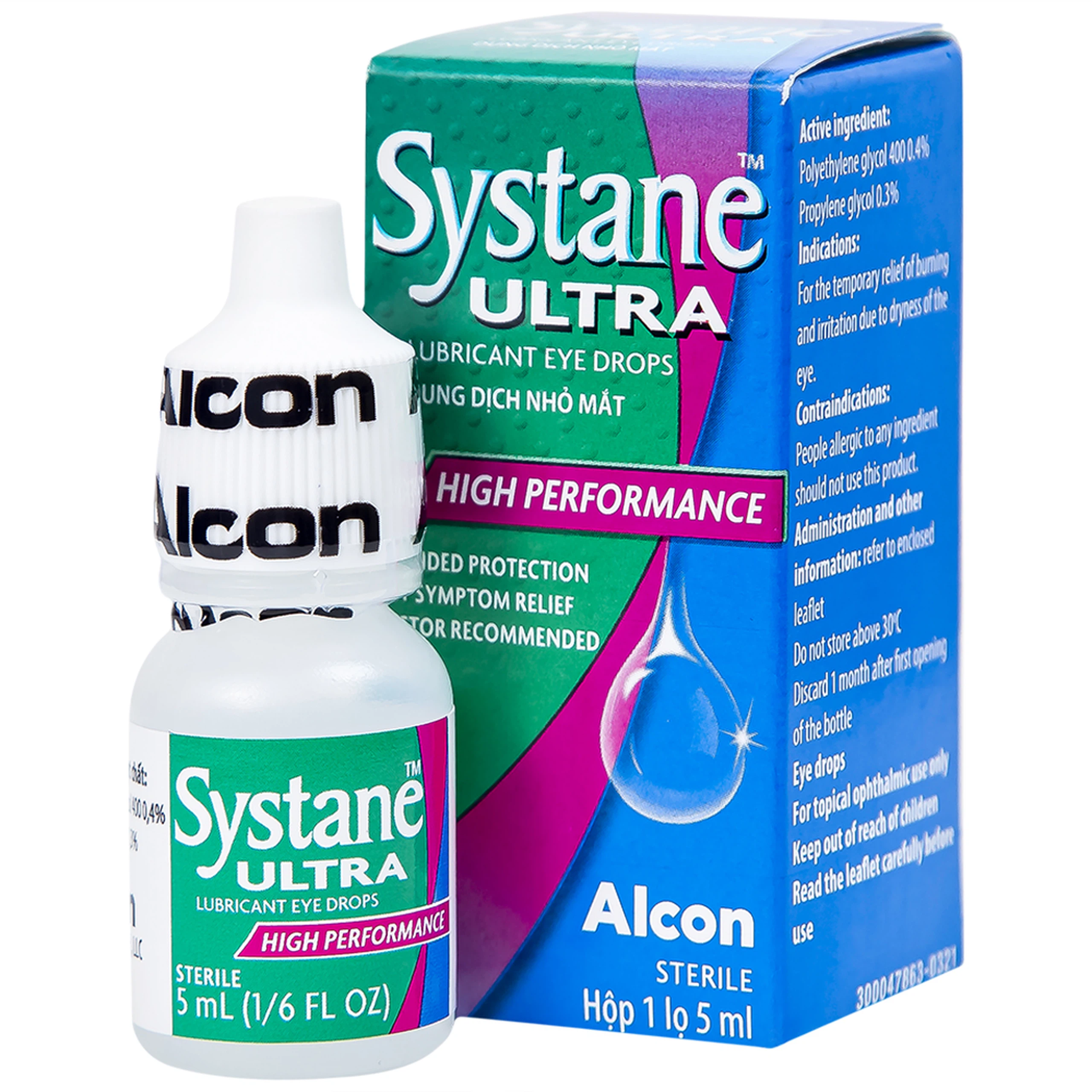 Thuốc nhỏ mắt Systane Ultra Alcon giảm các chứng rát và kích ứng do khô mắt (5ml)