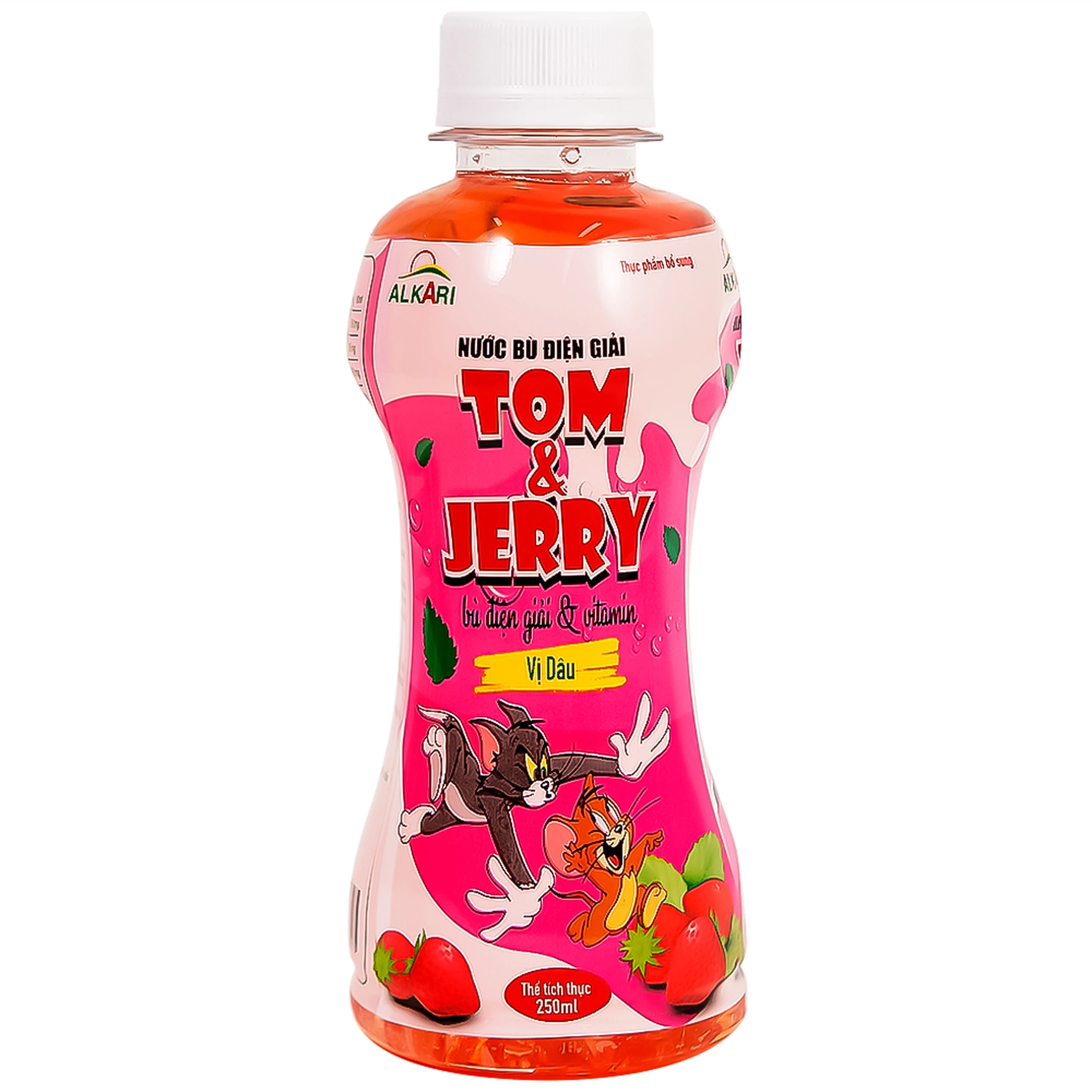 Nước bù điện giải Tom Và Jerry vị Dâu cung cấp năng lượng, vitamin cần thiết (250ml)