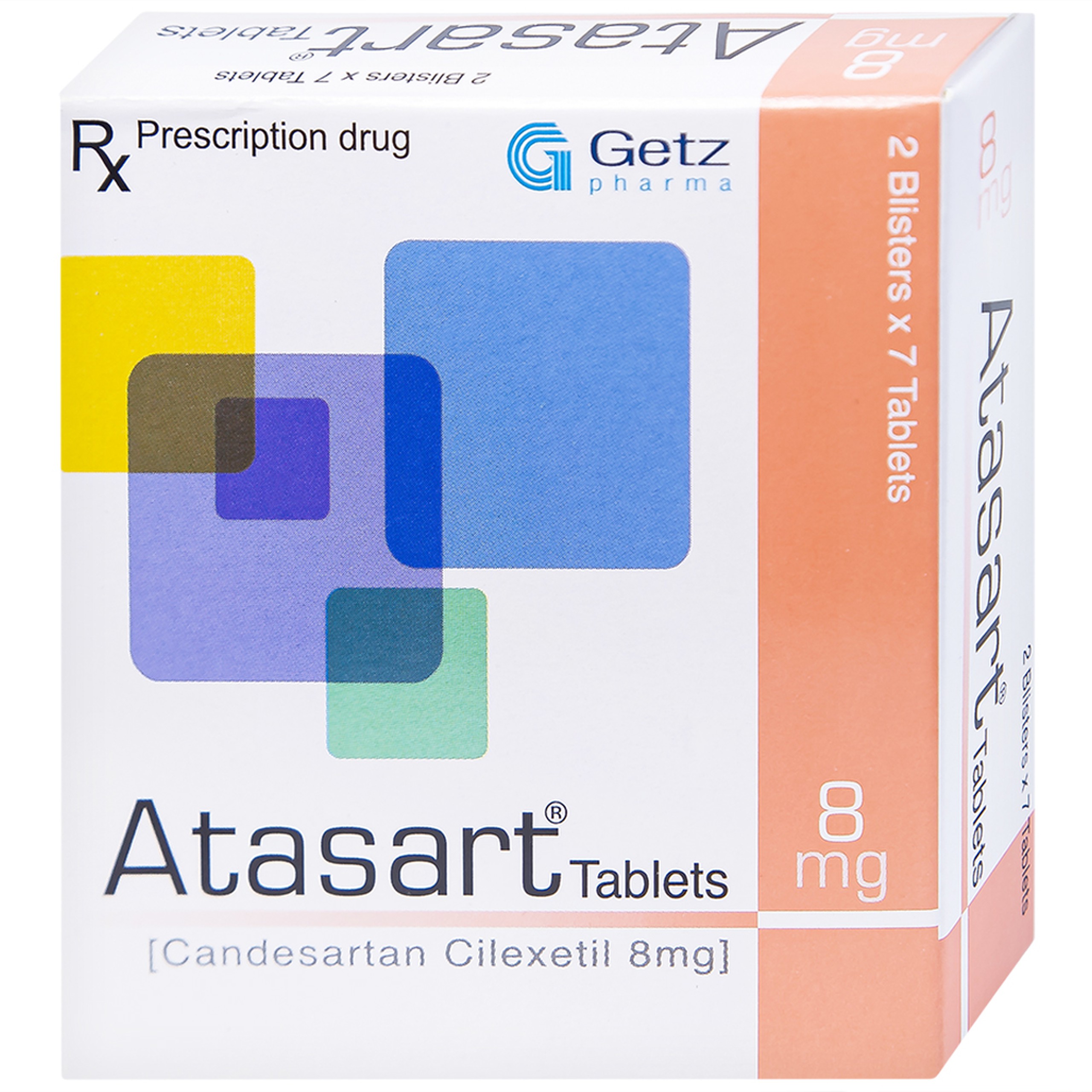 Thuốc Atasart Tablets 8mg Getz điều trị tăng huyết áp (2 vỉ x 7 viên)