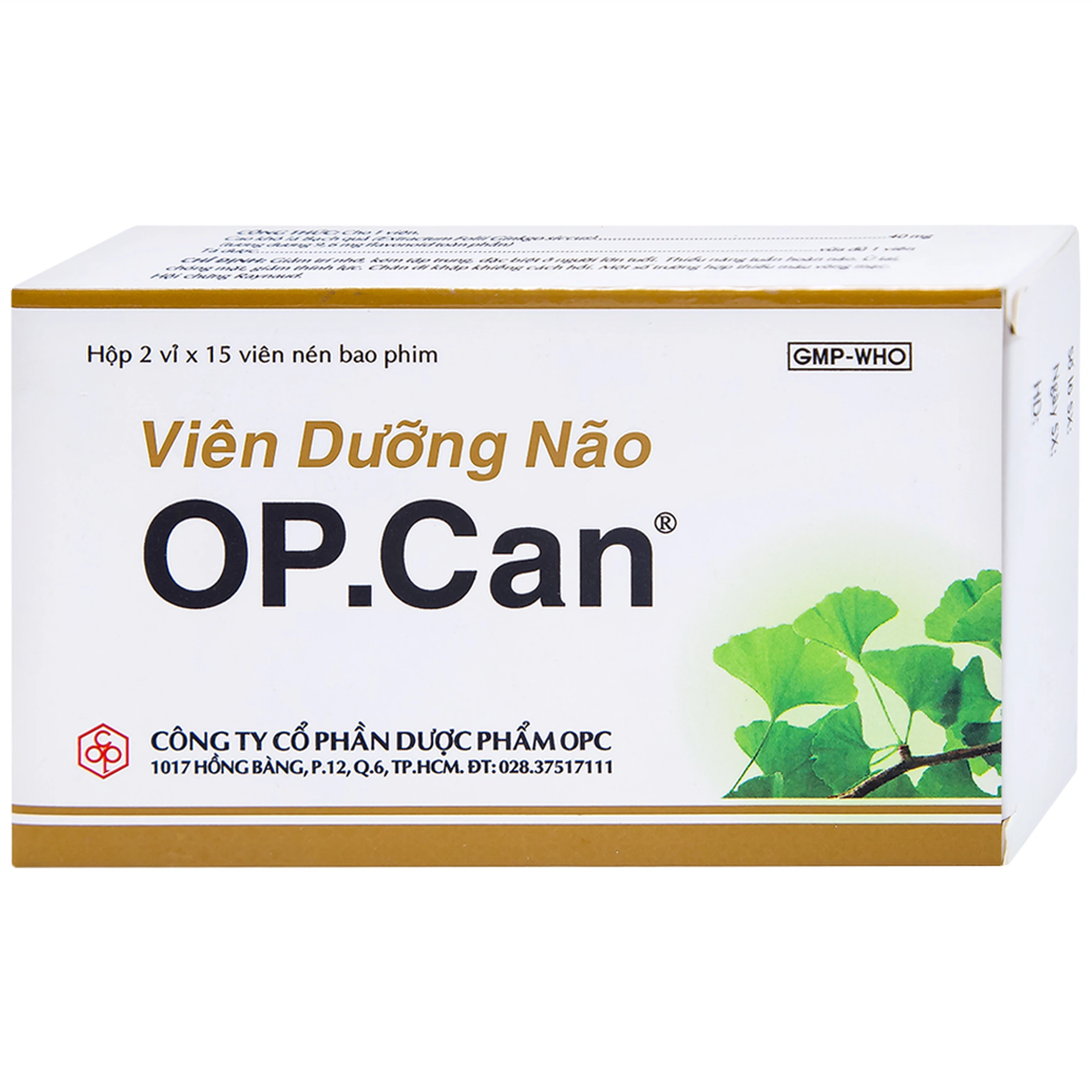 Viên dưỡng não O.P.CAN OPC điều trị giảm trí nhớ, kém tập trung, thiểu năng tuần hoàn não (2 vỉ x 15 viên) 