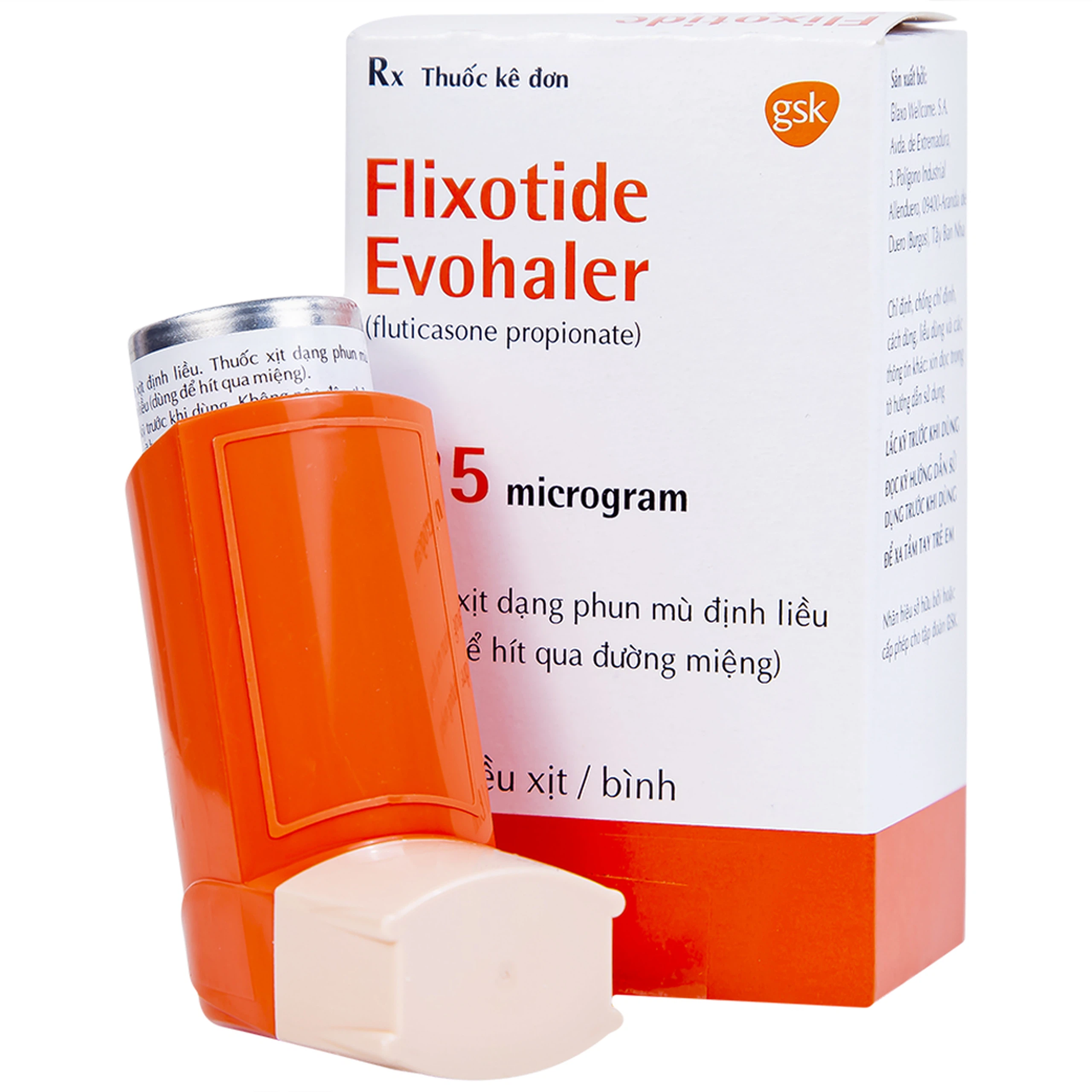 Khí dung Flixotide 125mcg GSK điều trị hen phế quản (120 liều)