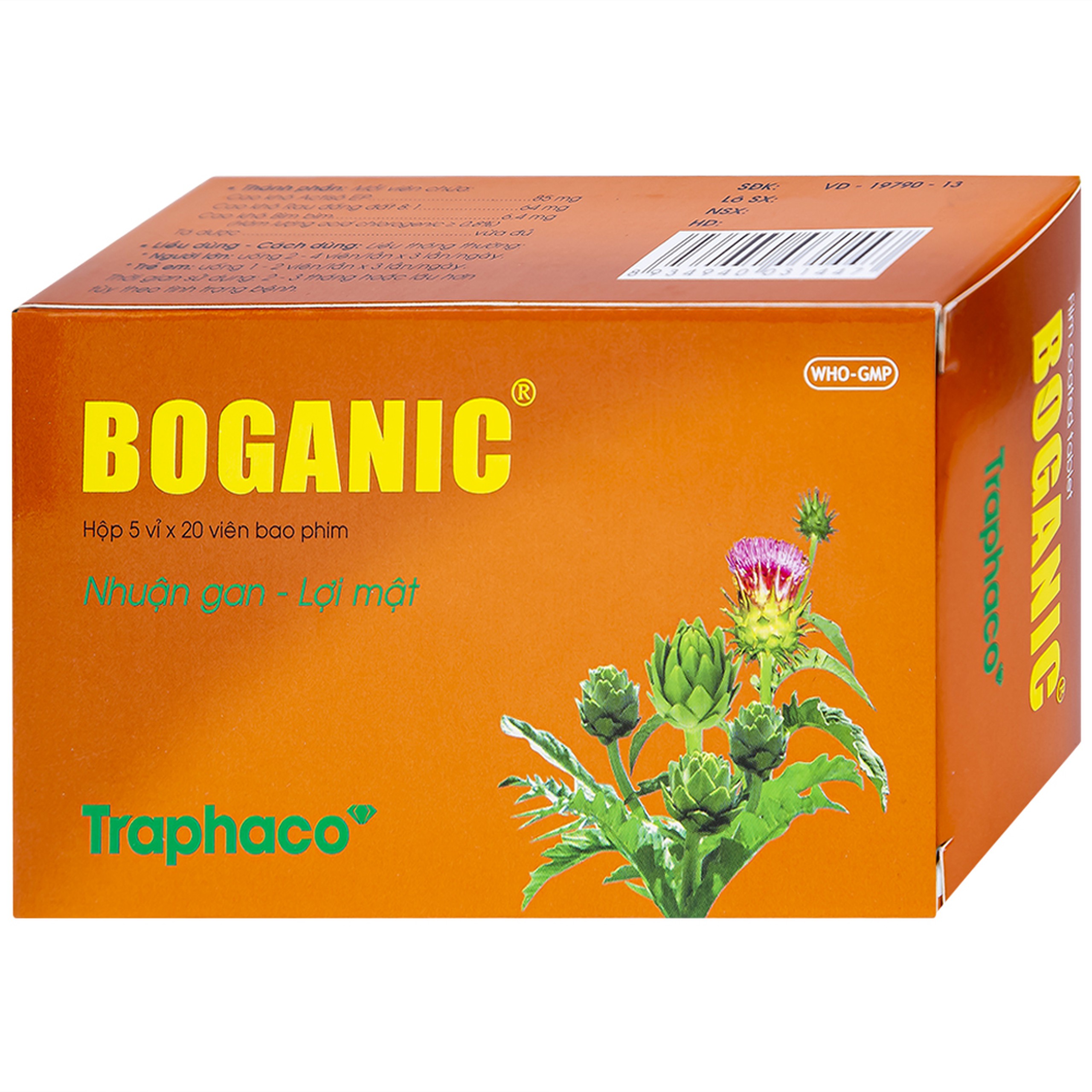 Thuốc Boganic Traphaco bổ gan, hỗ trợ điều trị suy giảm chức năng gan (5 vỉ x 20 viên)
