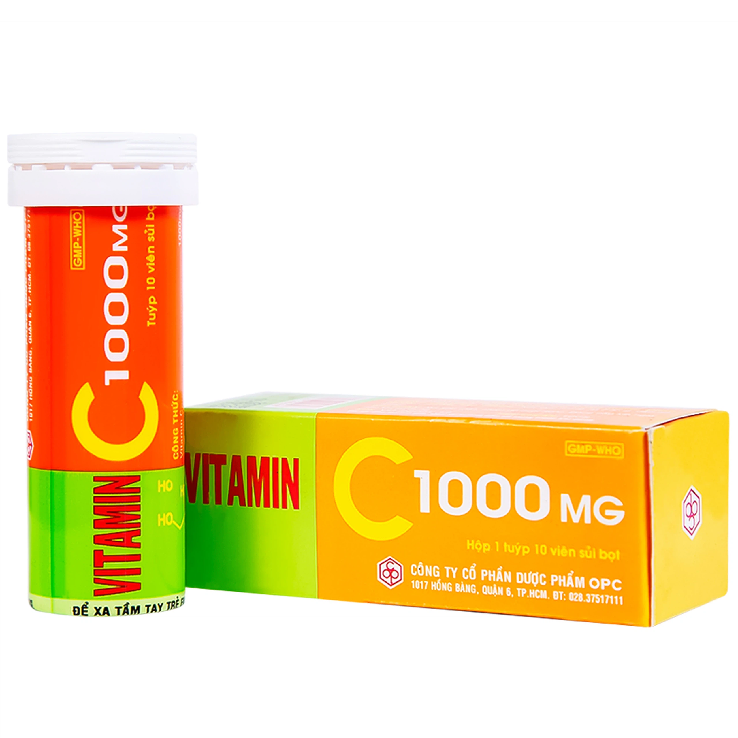 Viên sủi Vitamin C 1000mg OPC điều trị bệnh Scorbut và các chứng chảy máu do thiếu Vitamin C (10 viên)