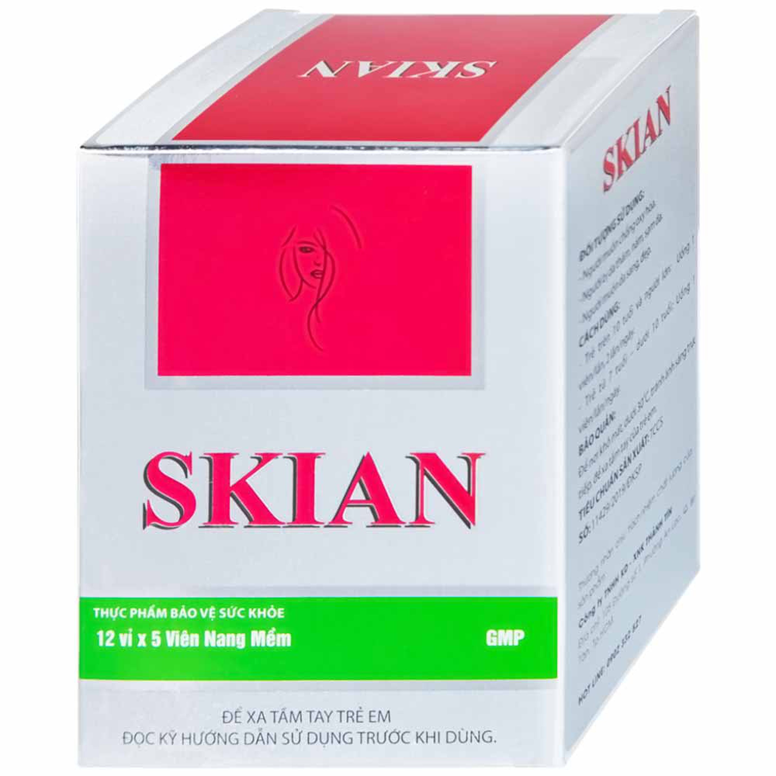 Viên uống Skian Medisun giúp chống oxy hóa, tăng cường sức khỏe cho da (12 vỉ x 5 viên)