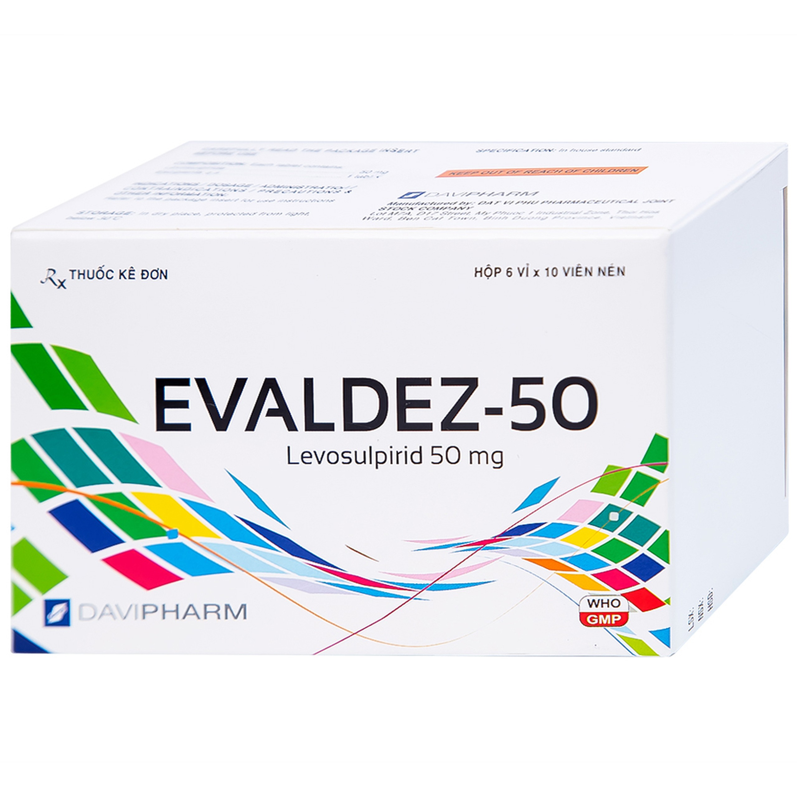 Thuốc Evaldez 50 Davipharm điều trị trầm cảm (6 vỉ x 10 viên)