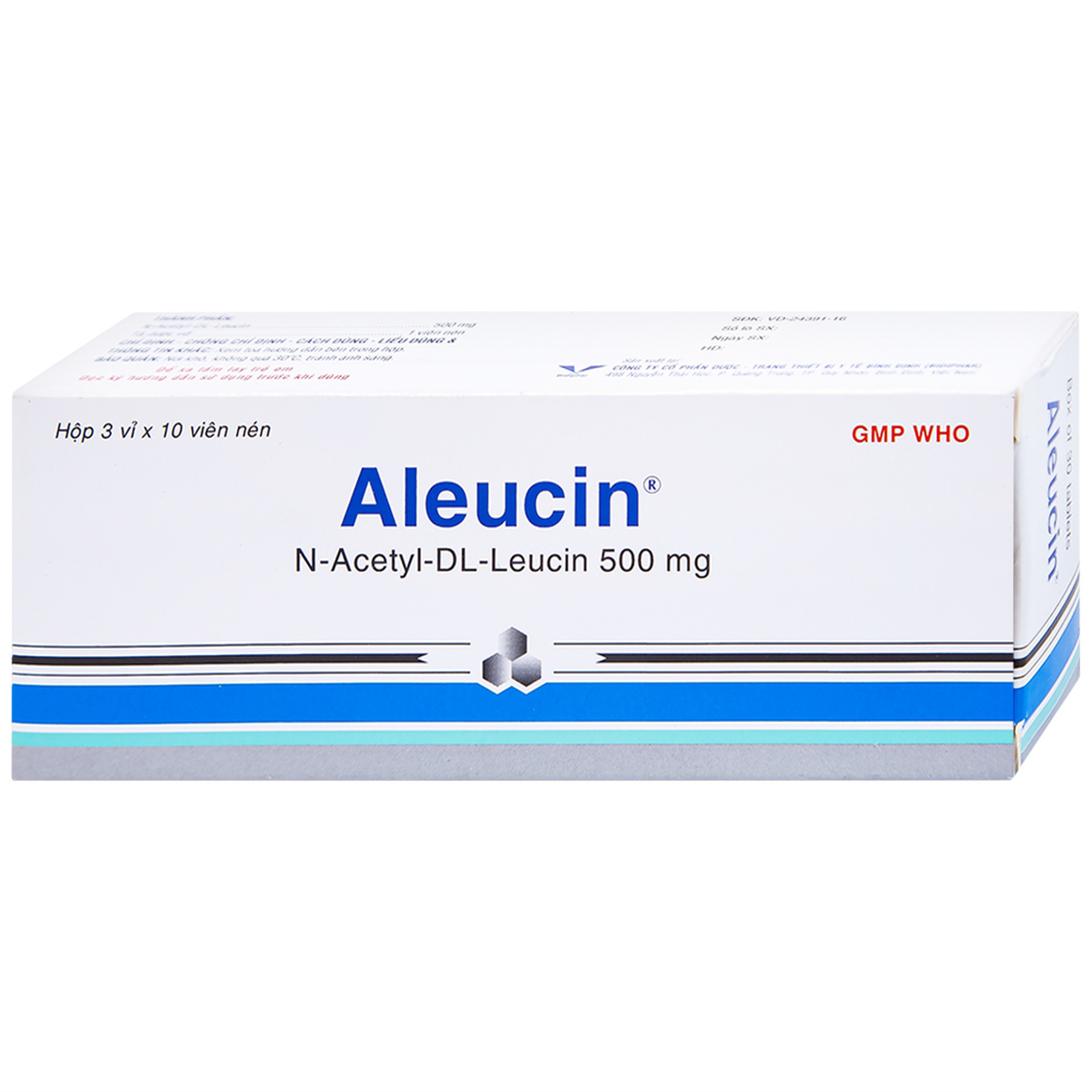 Thuốc Aleucin 500mg Bidiphar điều trị các cơn chóng mặt (3 vỉ x 10 viên)