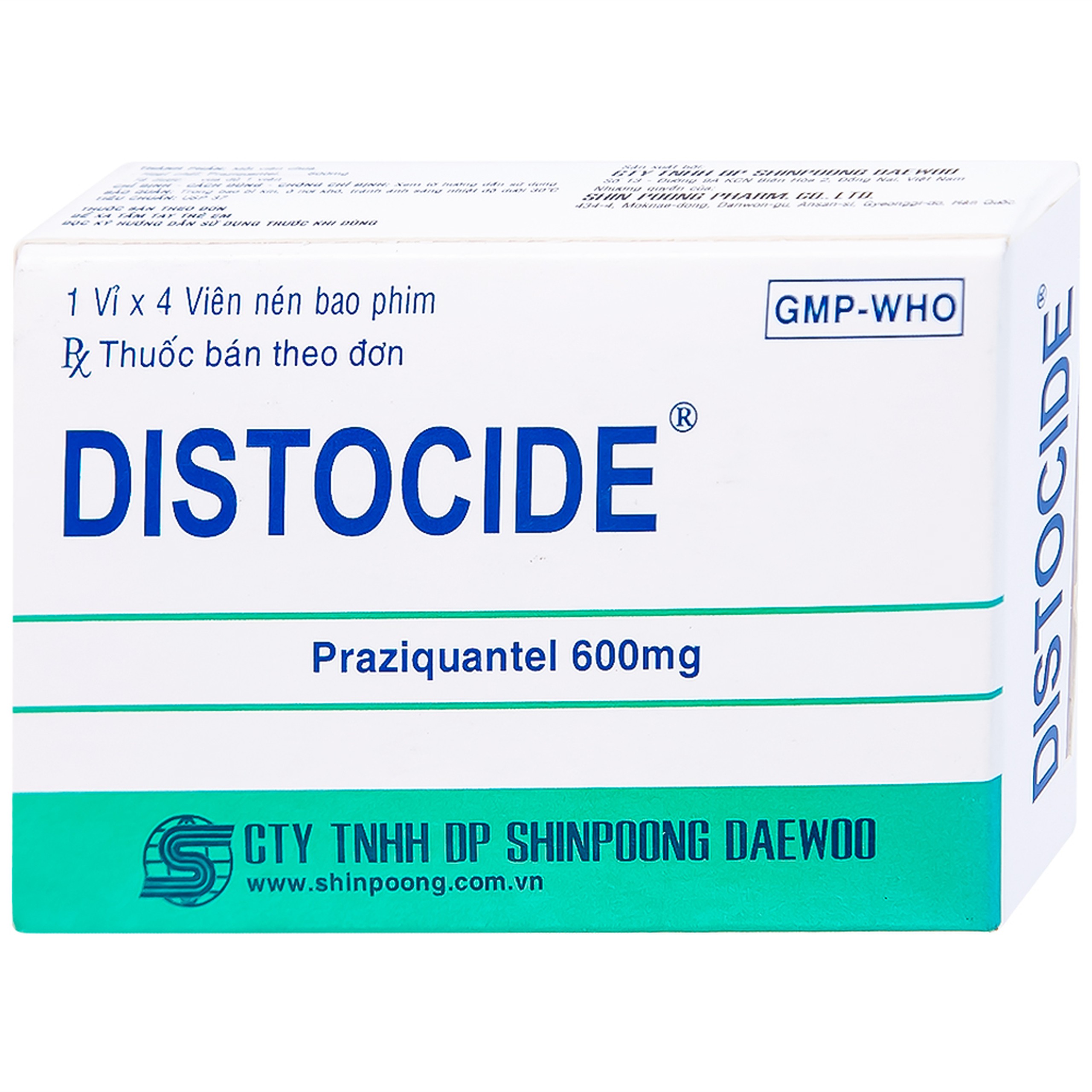 Thuốc Distocide Shinpoong Daewoo điều trị sán máng, sán lá gan nhỏ (1 vỉ x 4 viên)
