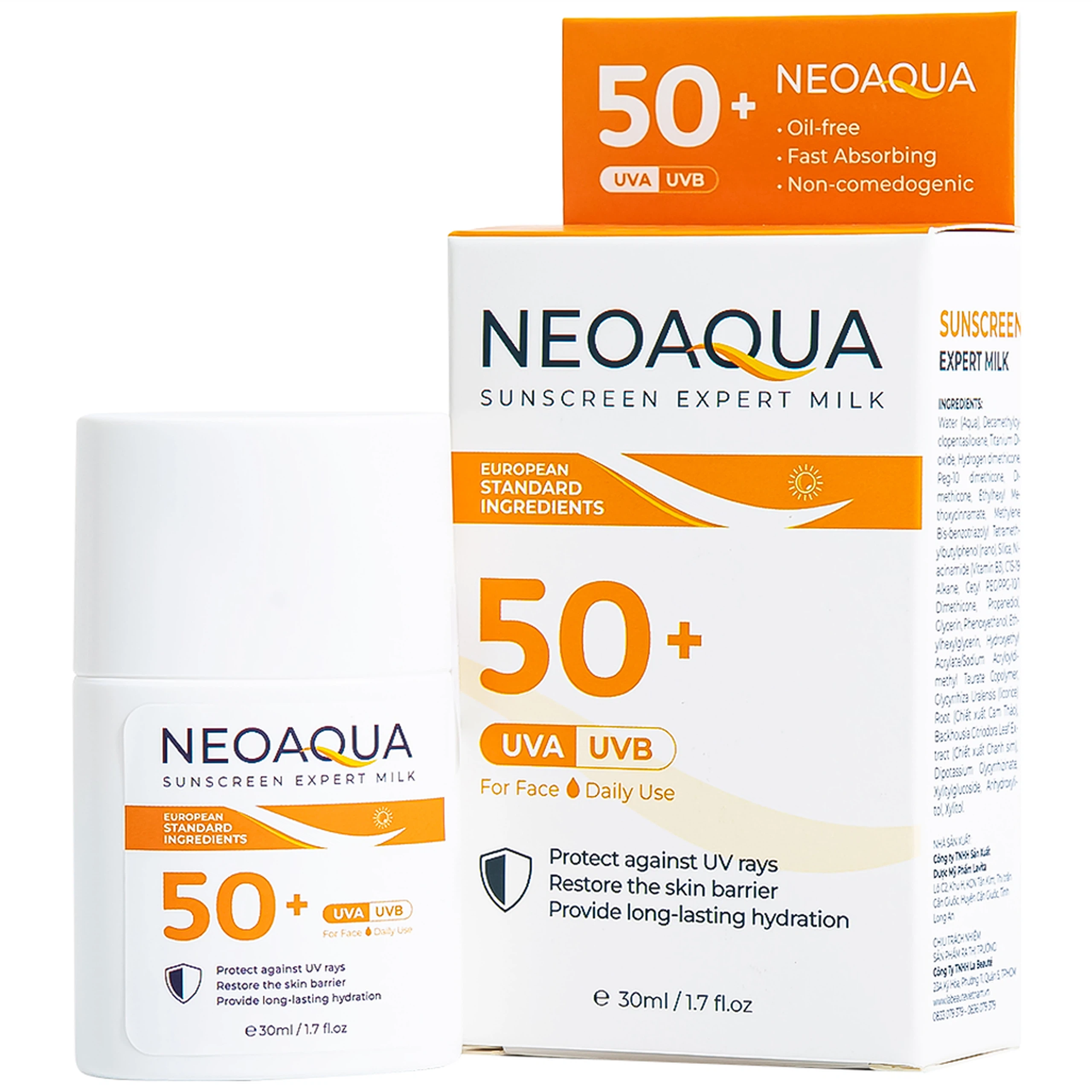 Sữa chống nắng dưỡng ẩm kiềm dầu NeoAqua Sunscreen Expert Milk SPF50+ (30ml)