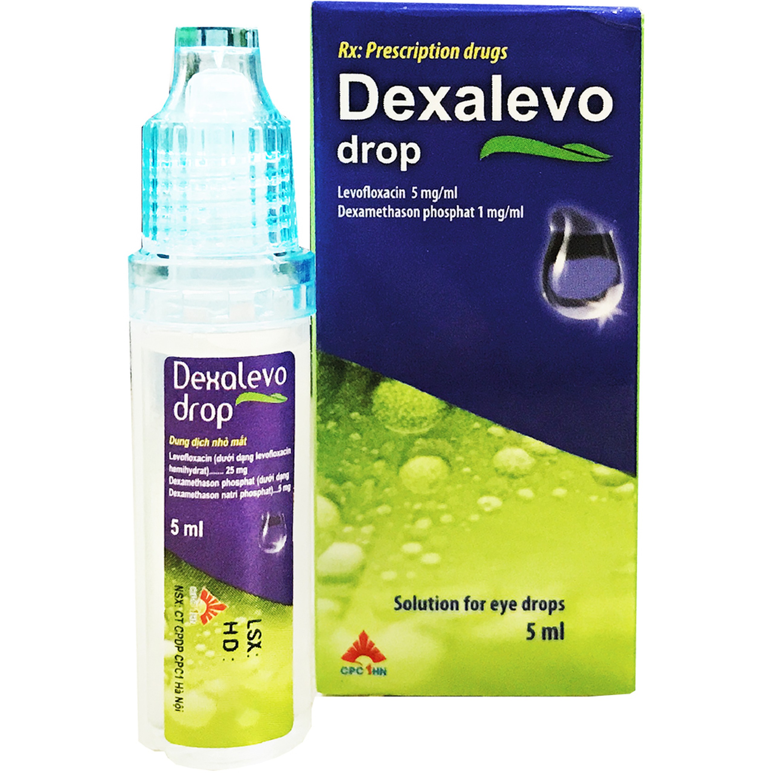 Thuốc nhỏ mắt Dexalevo Drop CPC1HN điều trị nhiễm khuẩn mắt, viêm kết mạc (5ml)