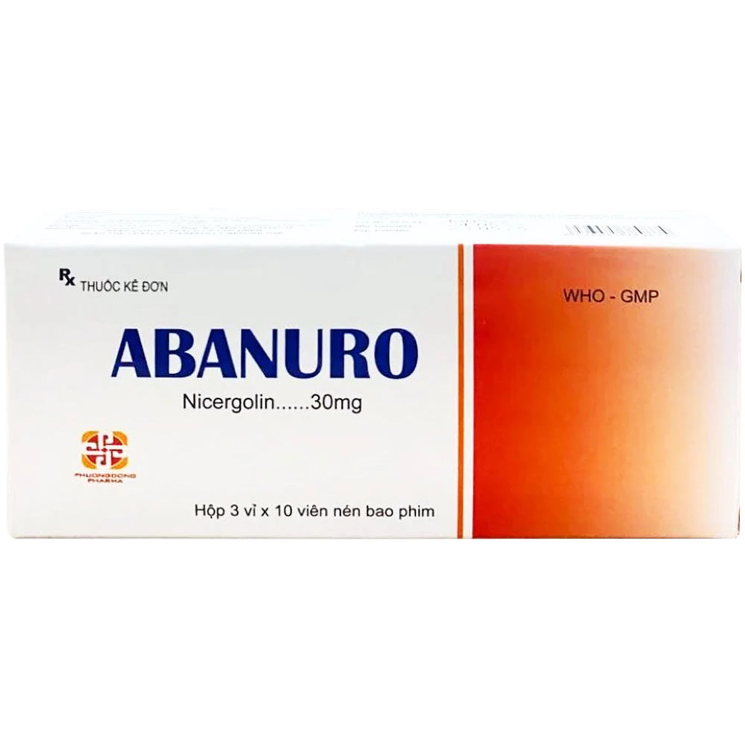 Thuốc Abanuro 30mg Phương Đông điều trị rối loạn tuần hoàn não (3 vỉ x 10 viên)