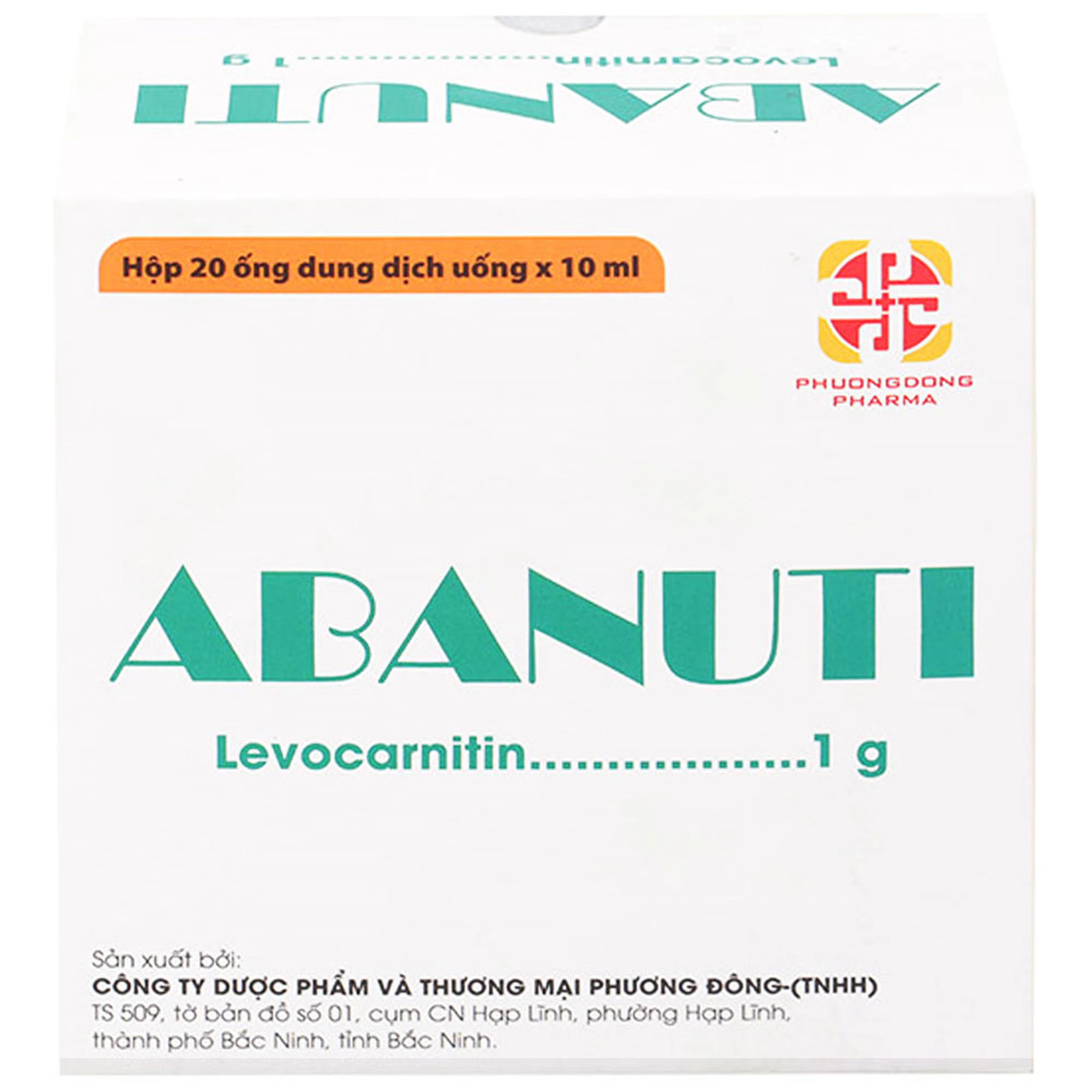 Dung dịch uống Abanuti 1g Phương Đông bổ sung năng lượng, cải thiện tinh thần, thể lực (20 ống x 10ml)