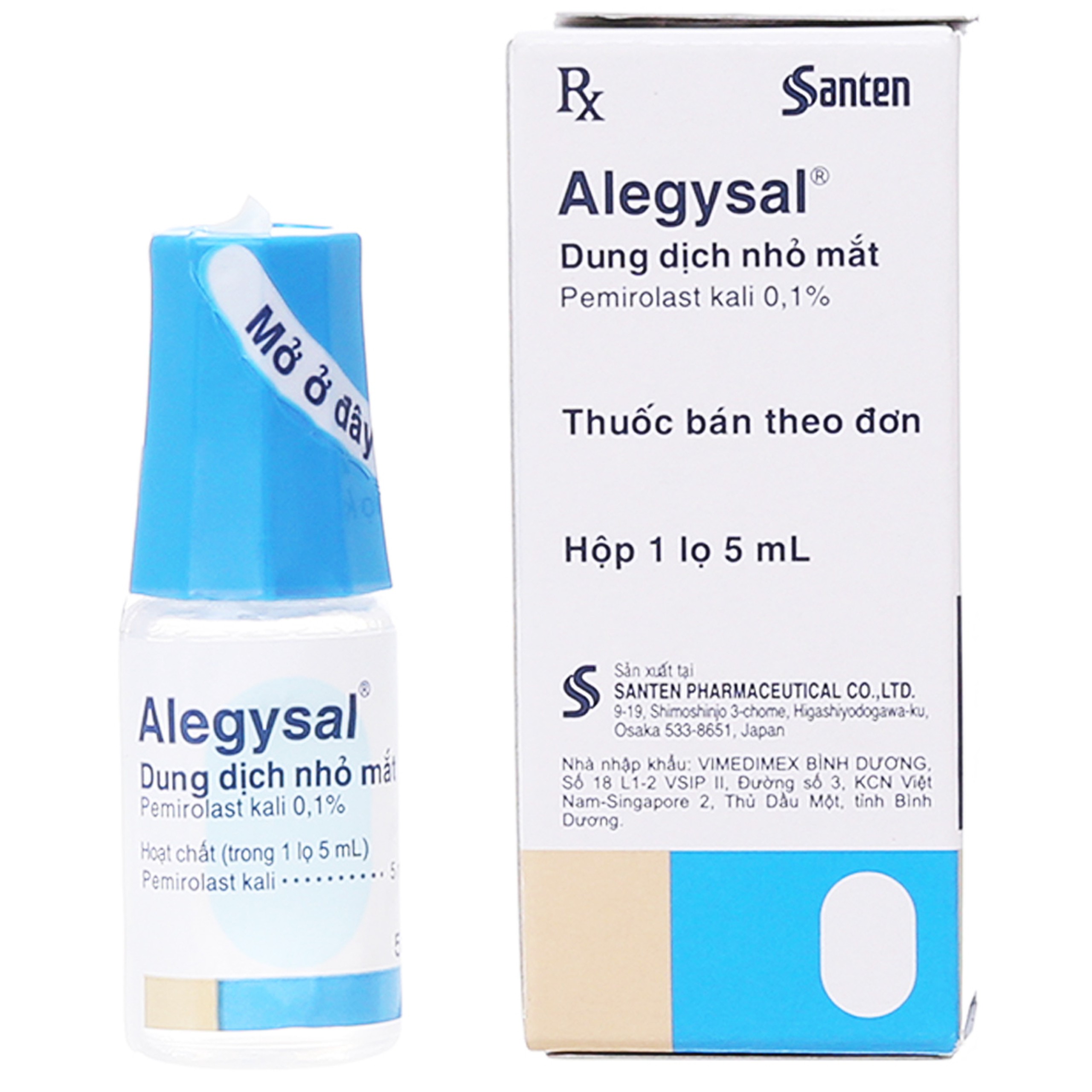 Thuốc nhỏ mắt Alegysal 0.1% Santen dự phòng viêm kết mạc dị ứng (5ml)