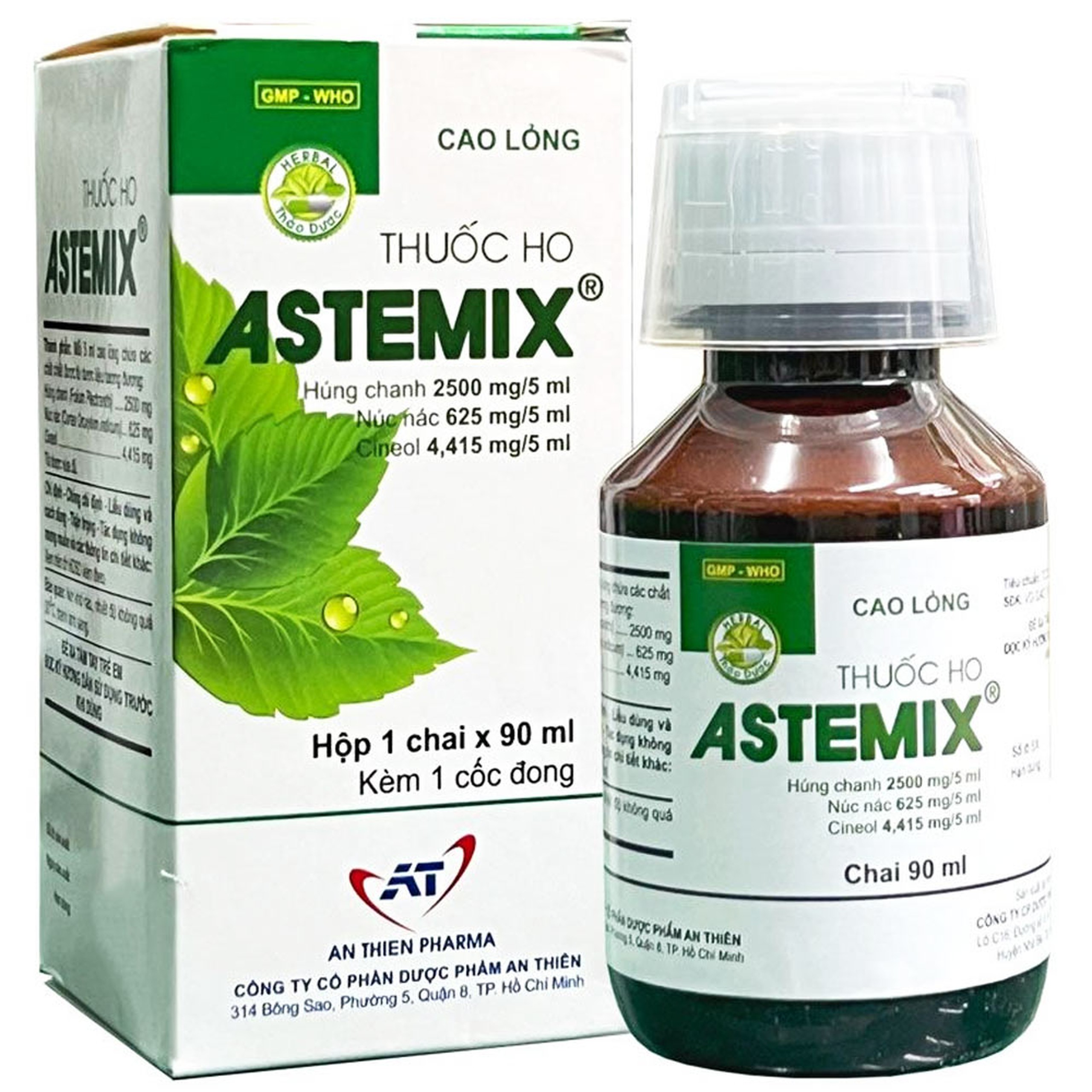 Cao lỏng Astemix An Thiên Pharma hỗ trợ điều trị ho, viêm họng, viêm phế quản, suyễn (90ml)