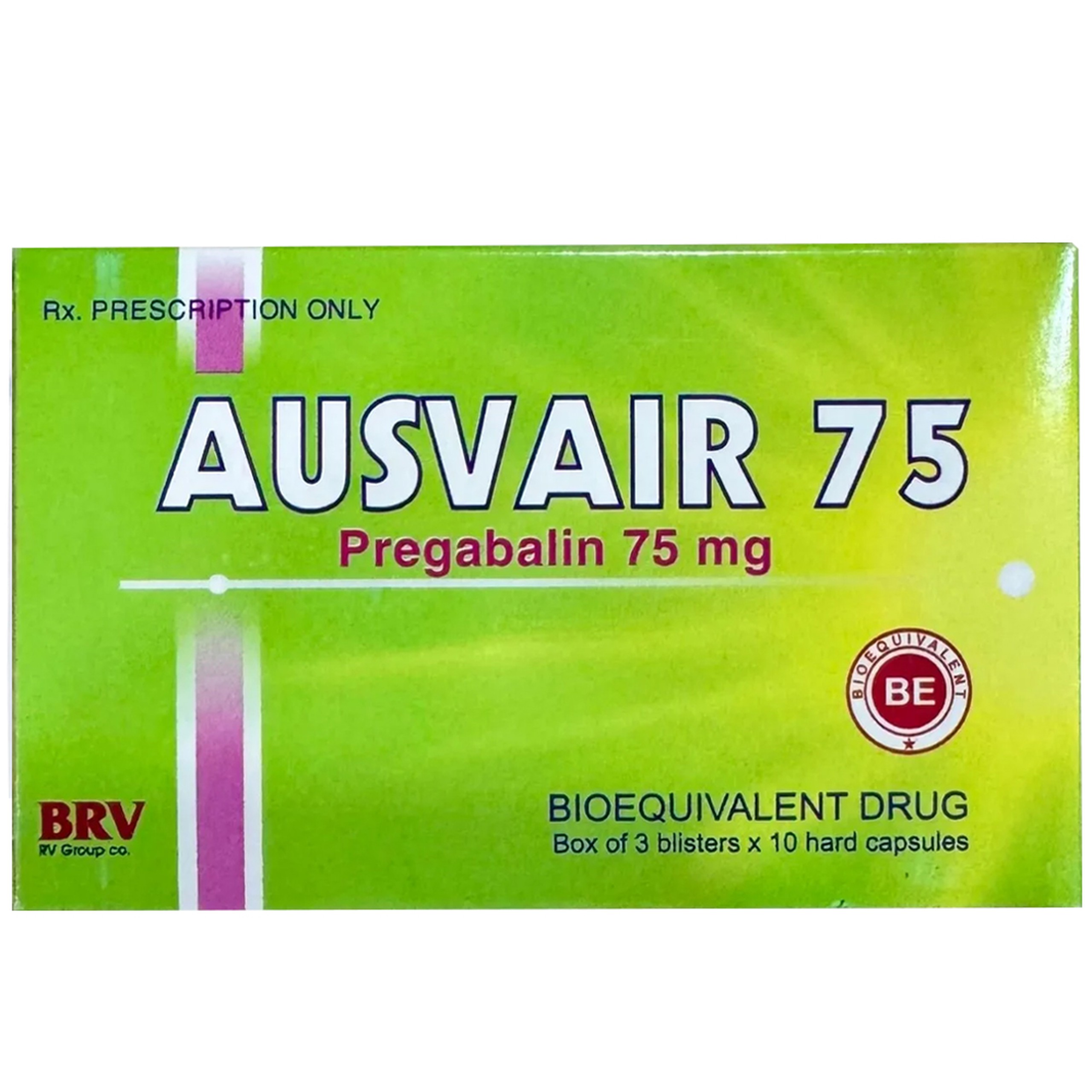 Thuốc Ausvair 75 BV điều trị viêm, đau do dây thần kinh ngoại vi (3 vỉ x 10 viên)