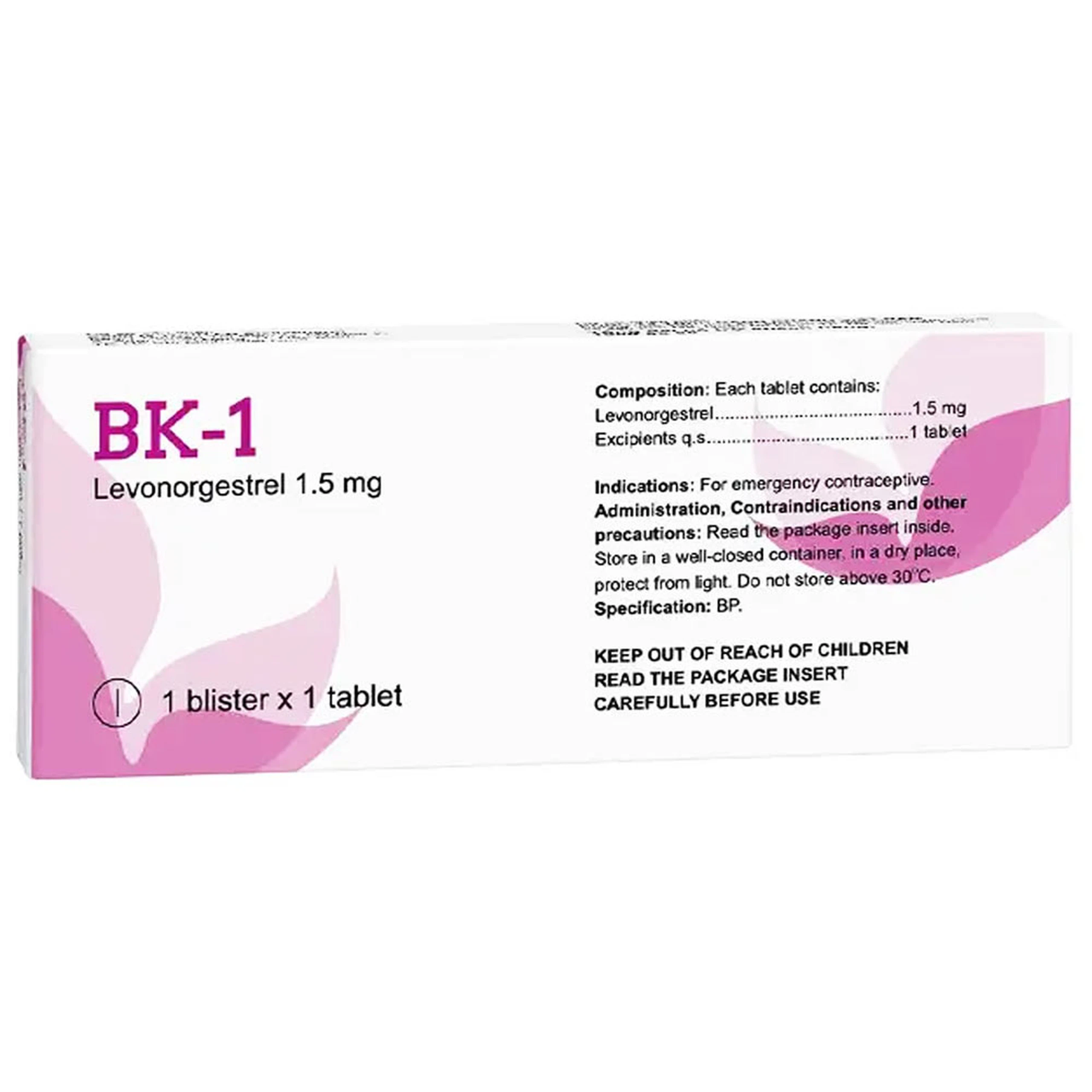 Thuốc tránh thai khẩn cấp BK-1 Stellapharm trong vòng 72 giờ sau khi giao hợp (1 vỉ x 1 viên)
