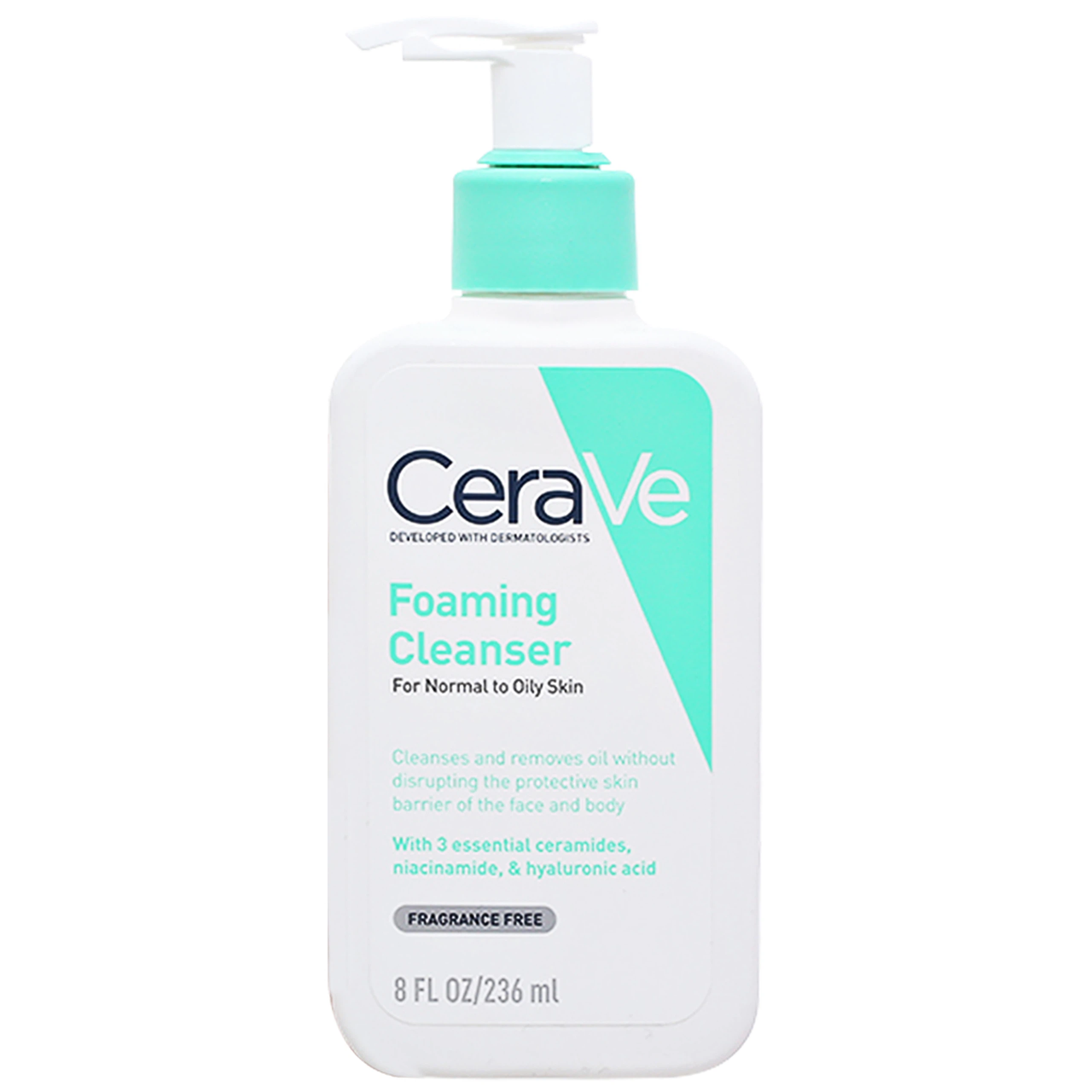 Sữa rửa mặt sạch sâu dành cho da dầu Cerave Developed With Dermatologists Foaming Cleanser (236ml)