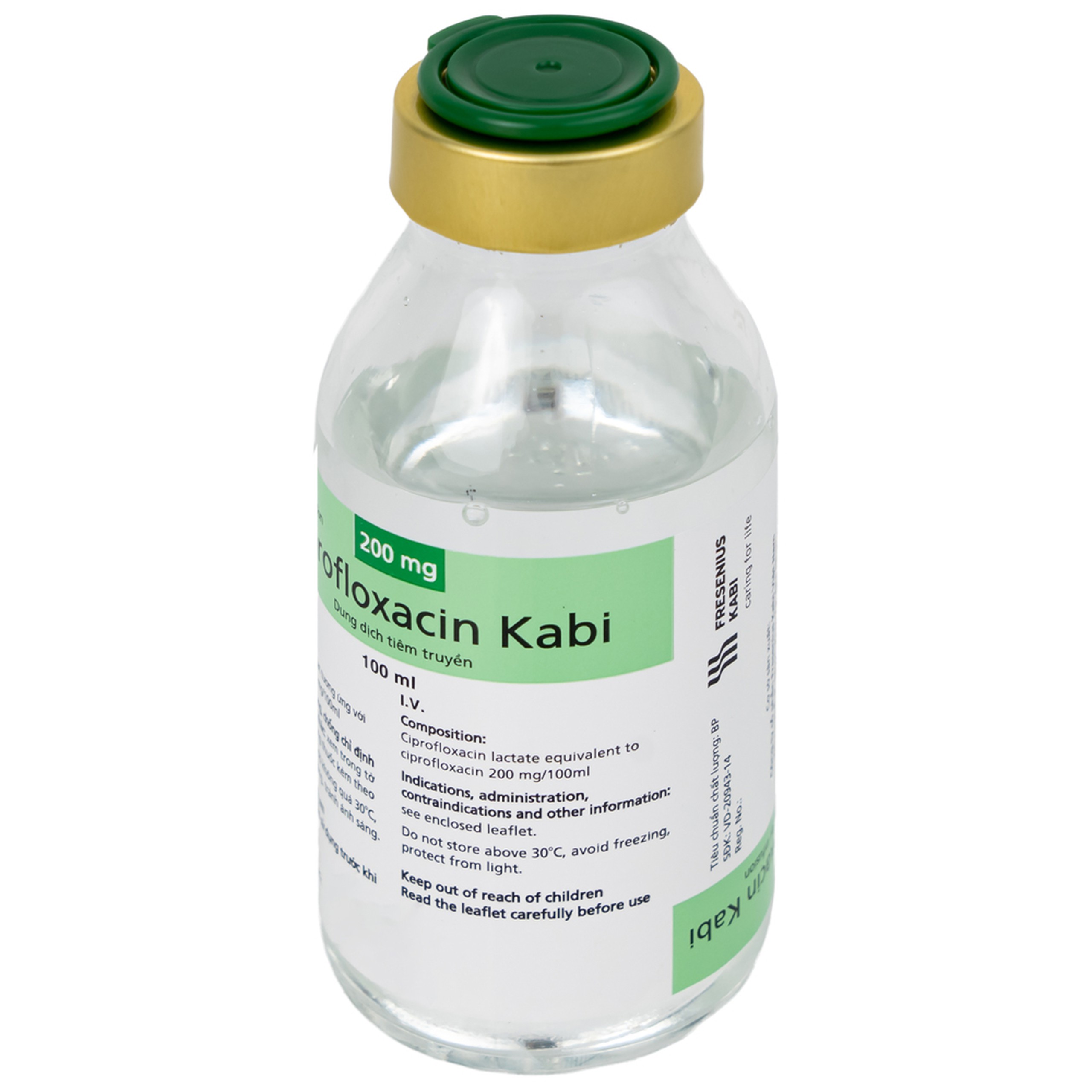 Thuốc Ciprofloxacin Kabi 200mg Fresenius Kabi điều trị nhiễm khuẩn, viêm đường tiết niệu (100ml)