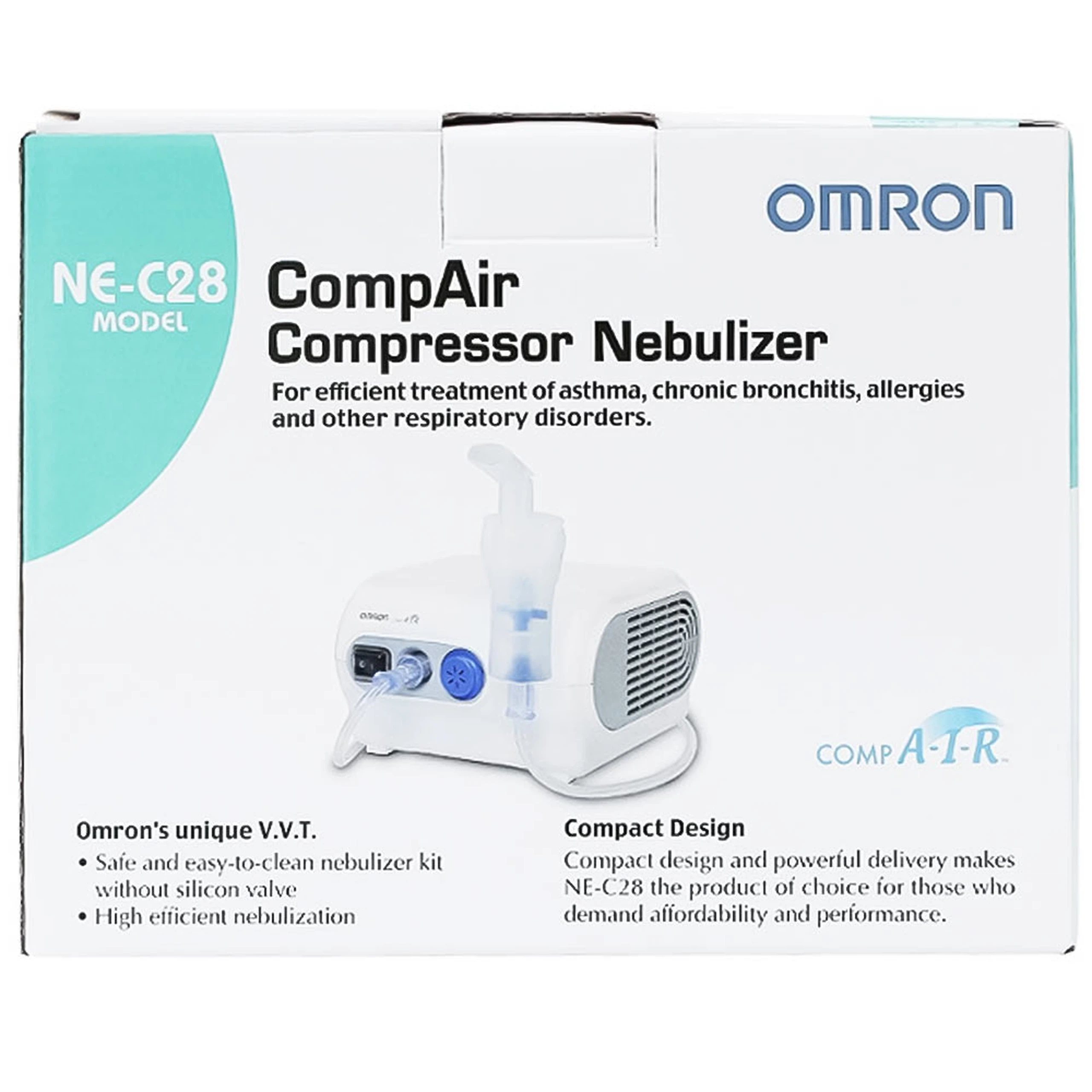Máy xông khí dung Omron NE-C28 kiểm soát hen suyễn, viêm phế quản mãn tính