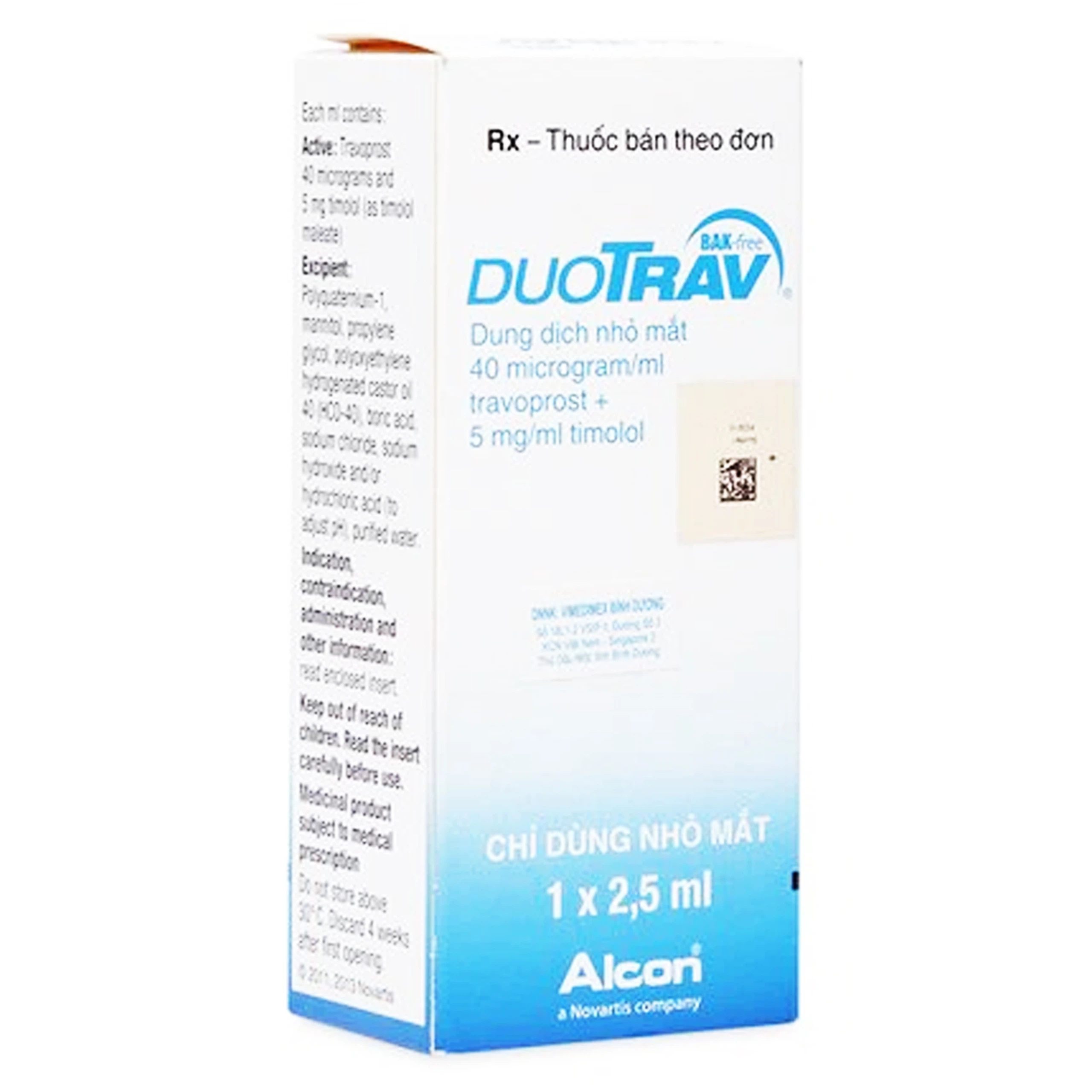 Thuốc nhỏ mắt Duotrav Alcon giảm áp lực nội nhãn (2.5ml)