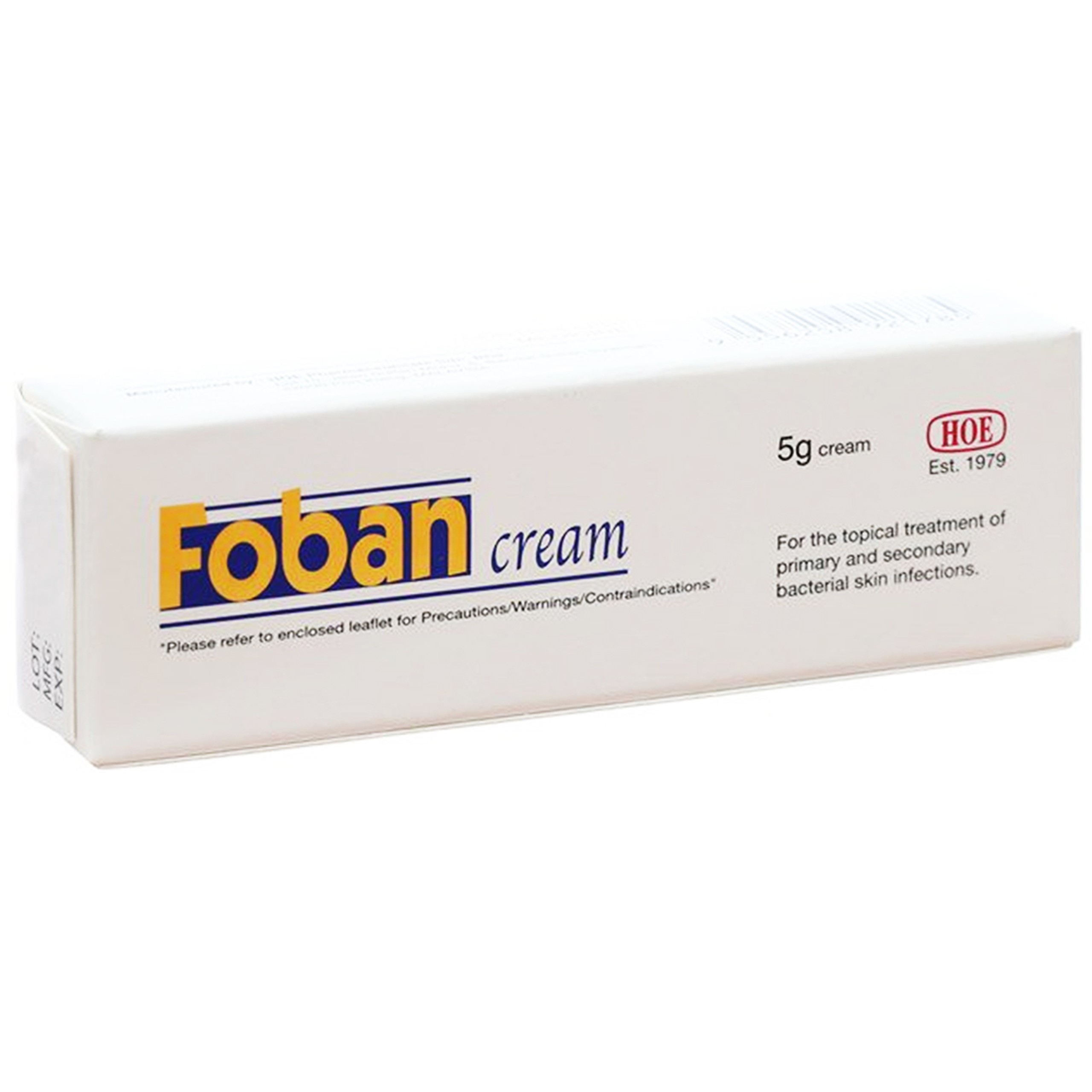 Kem Foban Cream điều trị tổn thương da do Staphylococcus, Streptococcus (5g)