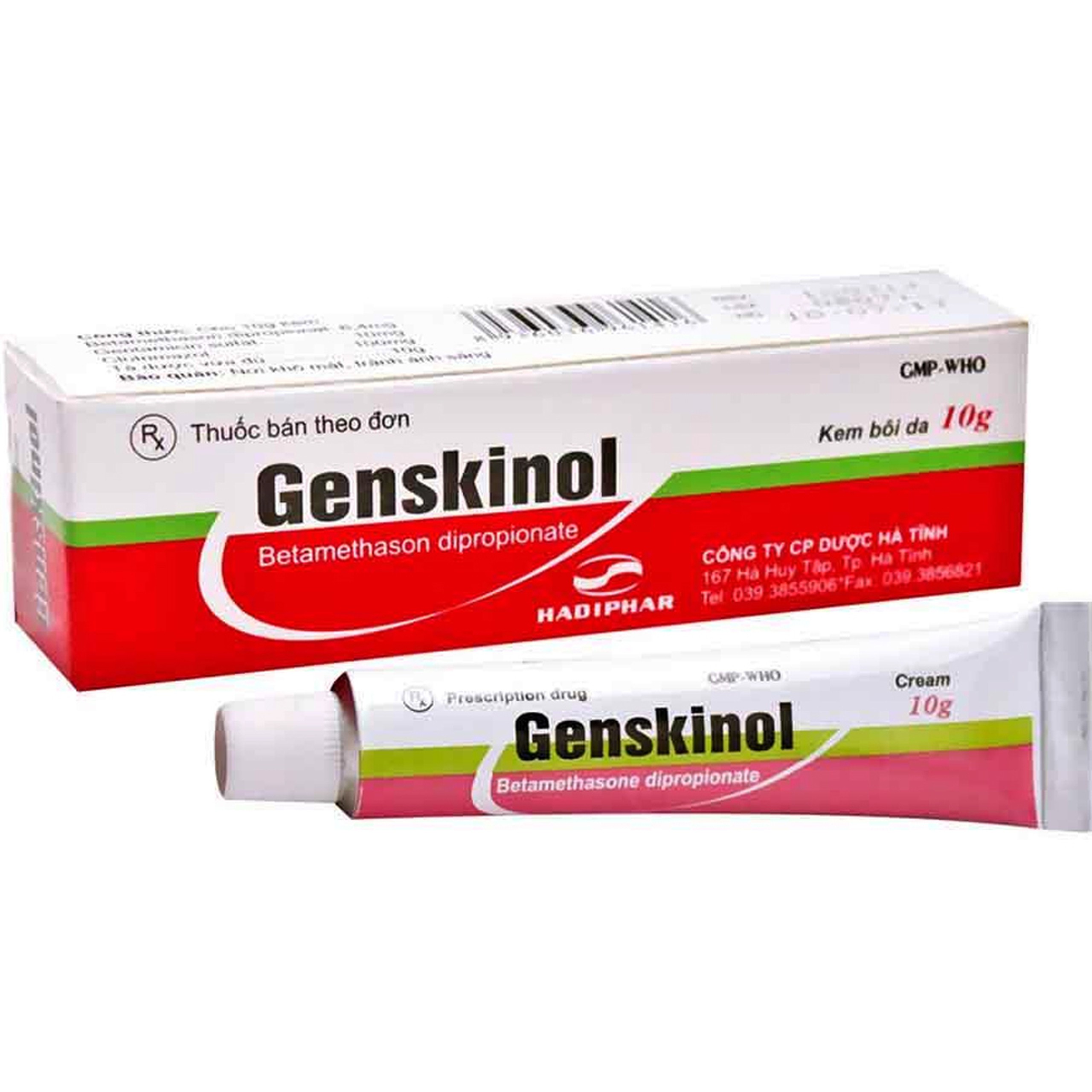 Kem bôi da Genskinol Hadiphar điều trị viêm da do tiếp xúc, hăm da, bệnh vẩy nến, viêm da dị ứng, viêm da tróc vẩy (10g)