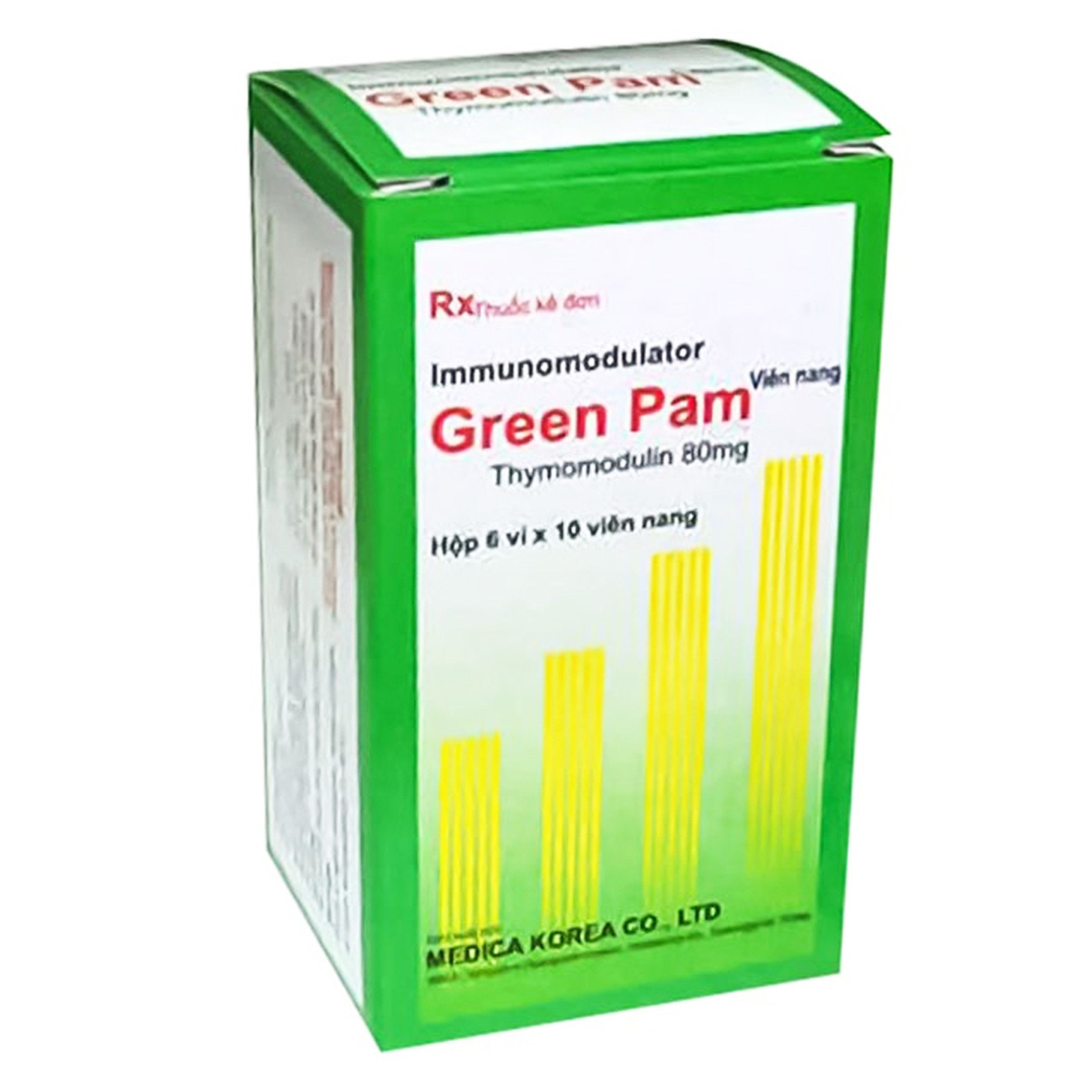 Thuốc Green Pam 80mg Medica Korea hỗ trợ tăng cường hệ miễn dịch (6 vỉ x 10 viên)