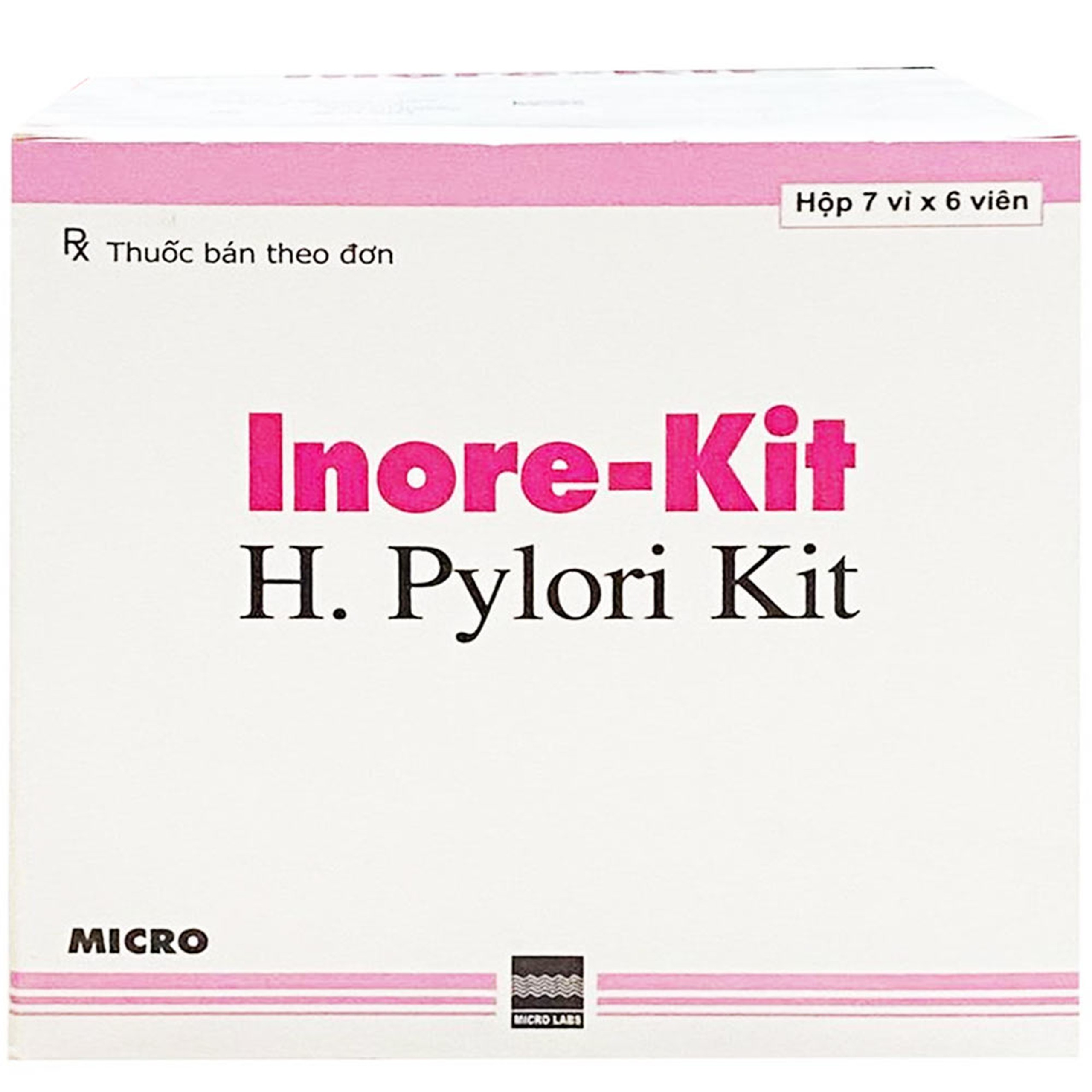 Thuốc Inore-Kit H. Pylori Kit Micro điều trị viêm dạ dày mãn tính, loét dạ dày và tá tràng (7 vỉ x 6 viên)